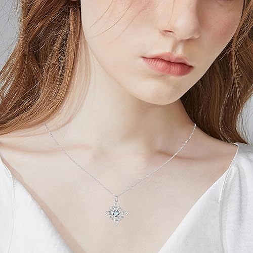 Miniatura 5 de Collar de nudo celta, collar de nudo de brujas, collar de plata de ley 925, collar con dije de bruja celta, joyería celta de buena suerte, joyería