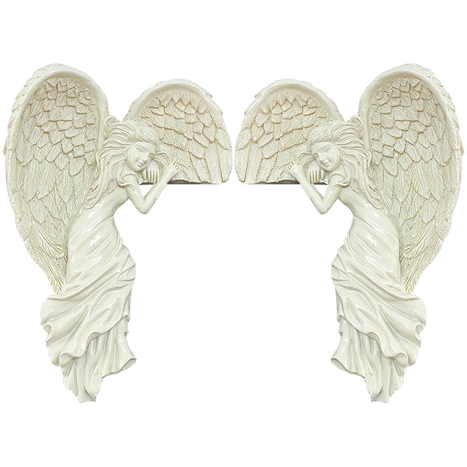 Angel Door Frame Decor - 3D Wing Sculpture for Wall & Corner, Heavenly Angel Statue for Home, Christmas & Wedding Decor, Ornamental Wall Art with Double-Sided Tape