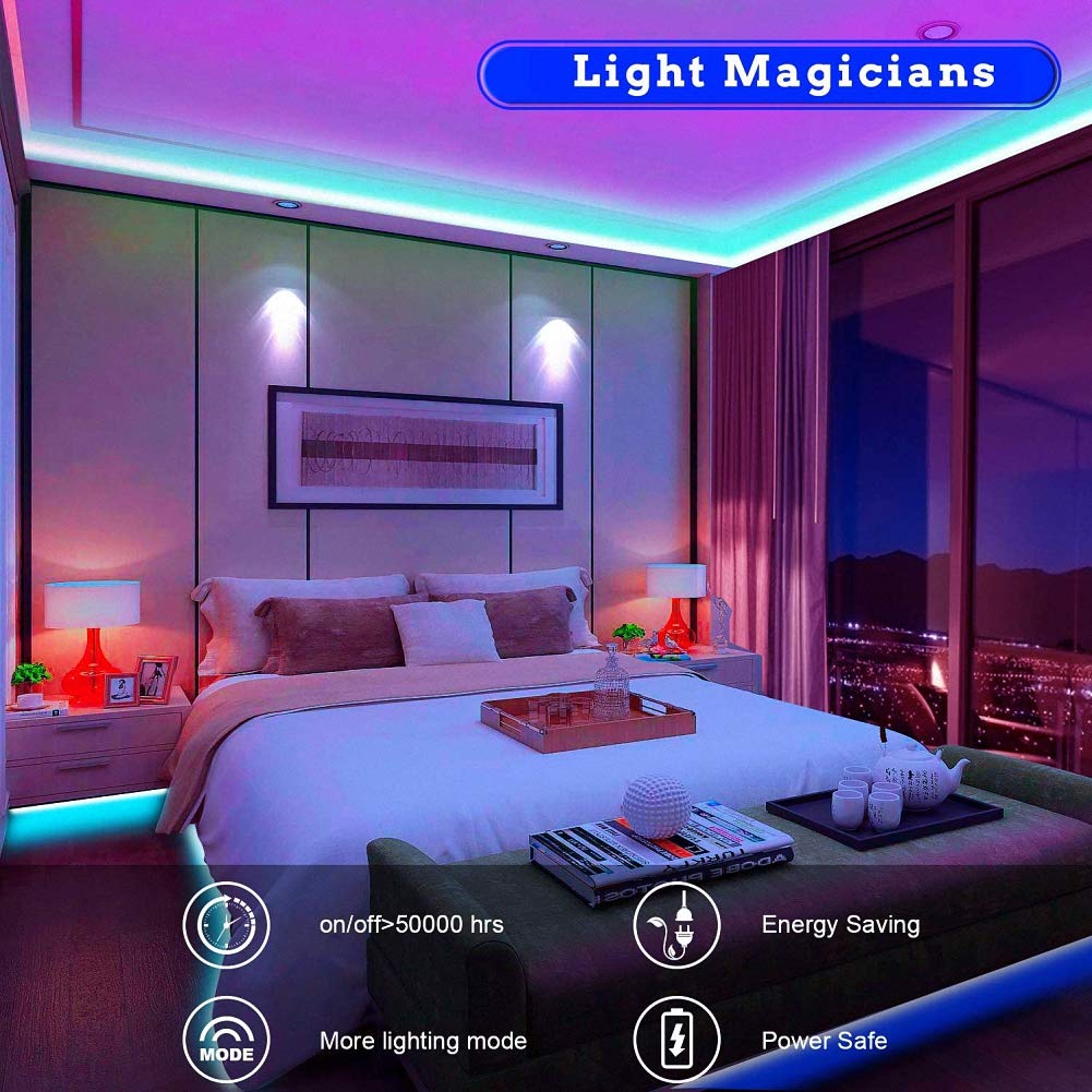 Inteligentne taśmy LED zmieniające kolor 10 m, 10 m, elastyczne, 5050 RGB, z pilotem zdalnego sterowania, łatwa instalacja do podświetlenia telewizora, sypialni, wielokolorowa dekoracja
