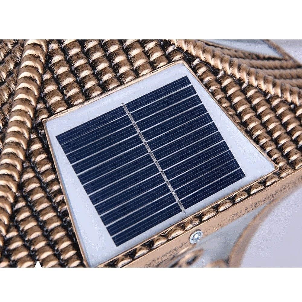 Lámpara de pilar de luz de poste de jardín Luz de columna solar al aire libre Lámpara LED Linterna de estigma de pared de calle Luz de pilar de pantalla acrílica de aluminio impermeable para patio