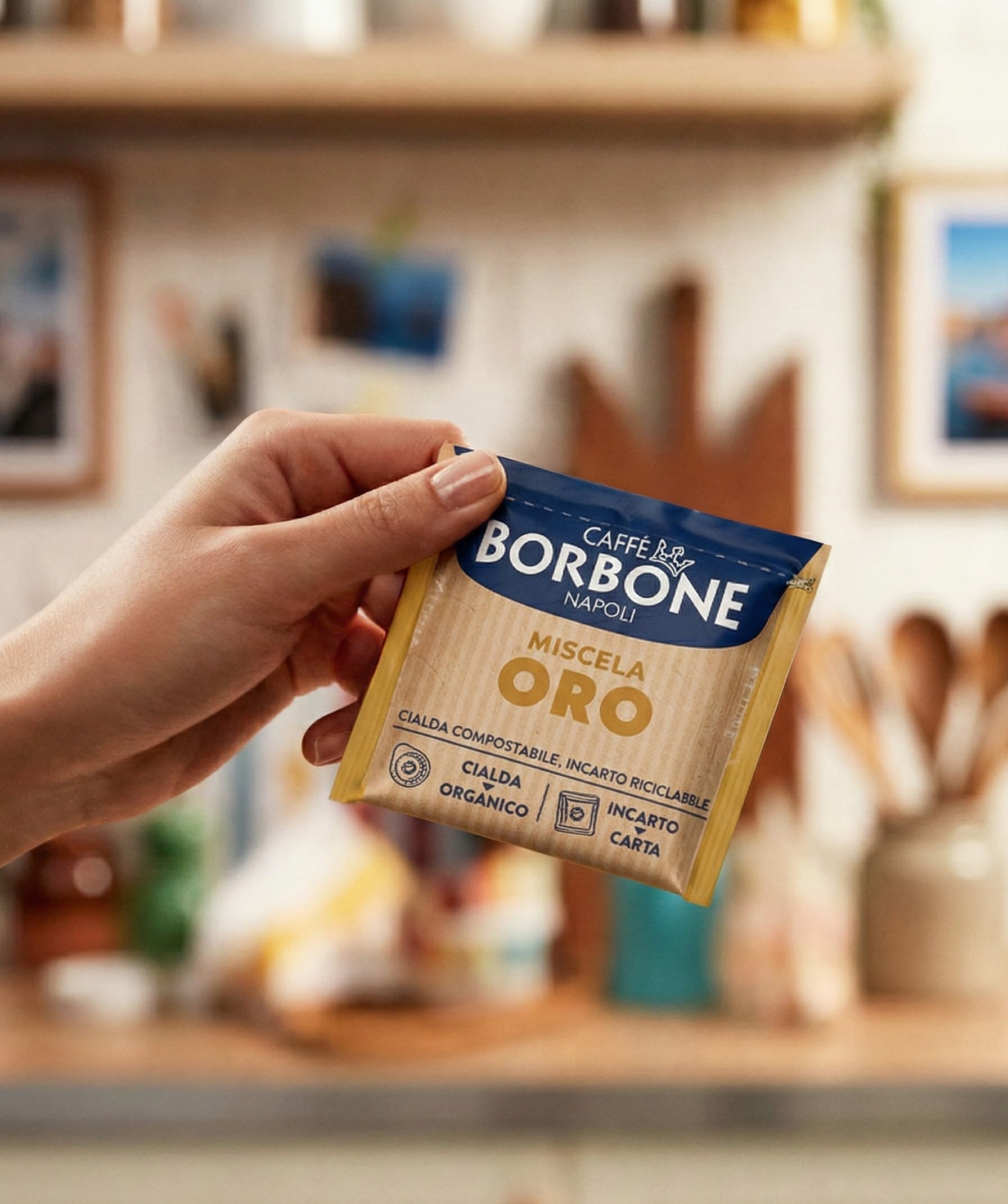 Caffè Borbone Kompostierbare Kaffeepads, Gold-Kaffeemischung - 100 Pads - Kompatibel mit ESE System Papier Pads 44 mm