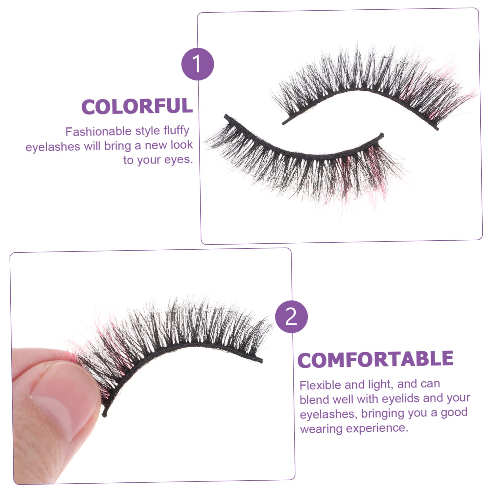 FRCOLOR 25 Paar Farbige Falsche Wimpern Cosplay Farbige Wimpern Asiatische e verlängerung Cosplay- Frauen Nachahmung Von Japan Kreuzen 3d
