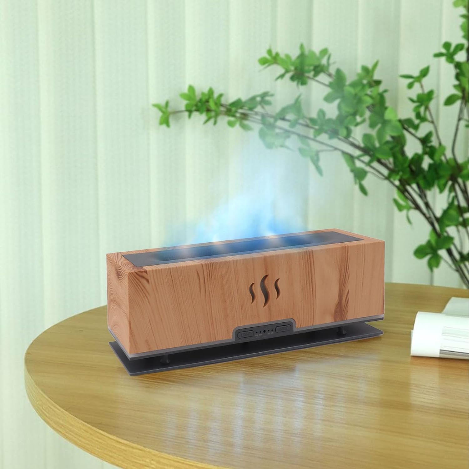Do użytku domowego Nawilżacz, światło LED 100 240 V Delikatna mgła Domowy dyfuzor zapachowy ABS PP do wystroju wnętrz(Light Wood Grain)