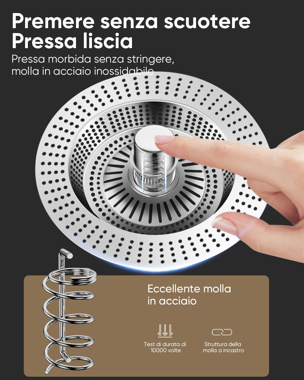 Tappo lavandino cucina e filtro lavandino combinato, 3 in 1 tappo lavello cucina in acciaio inox e filtro lavandino cucina per scarichi standard, protezioni ideali per il scarico lavandino cucina