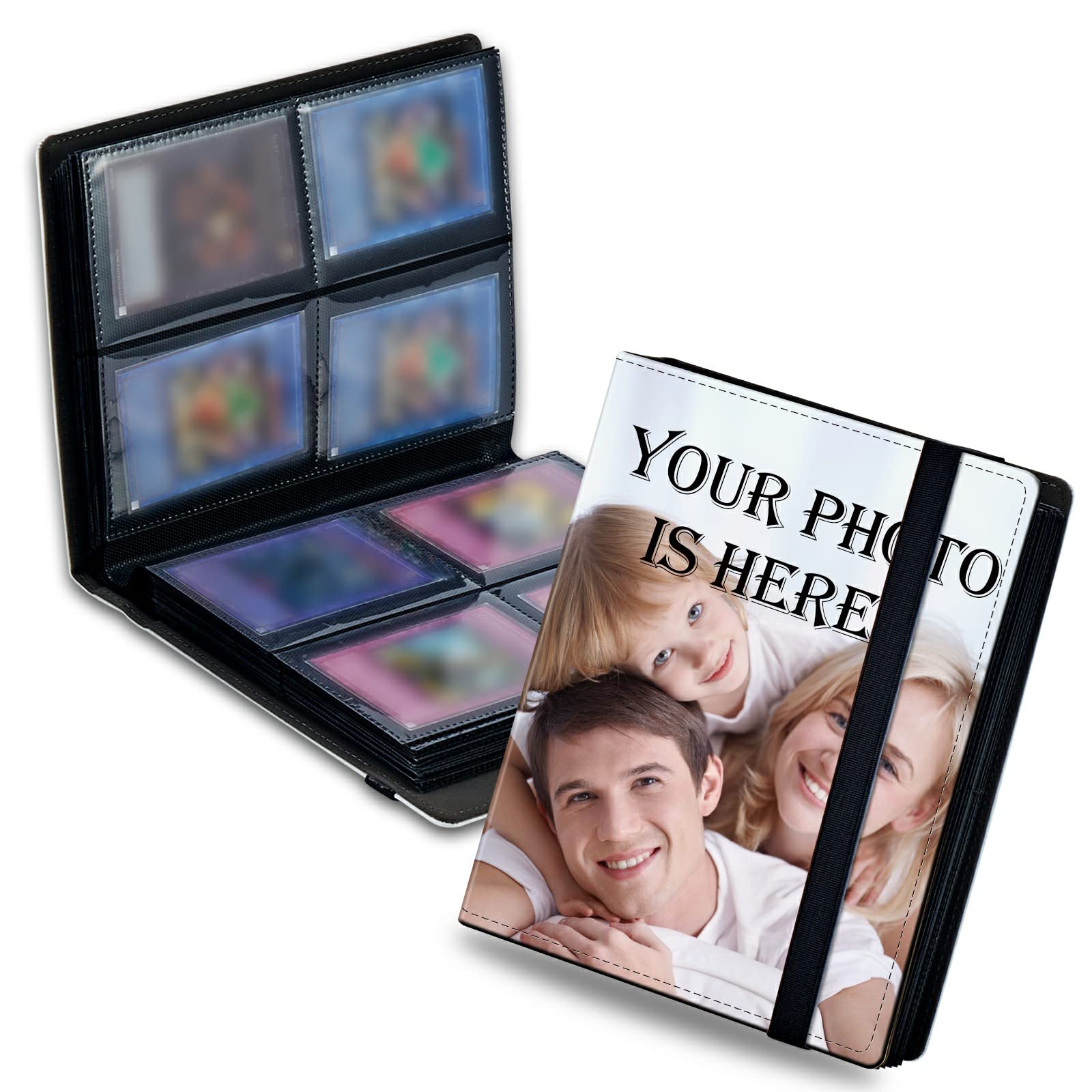 Amazon.com: Design Your Own Trading Card Binder, Custom 240 Pockets with 15  Pages, Personalized Photo Phone PU Card Book Organizer with Elastic Strap  for TCG Sports Cards Collection Protection : Toys & Games