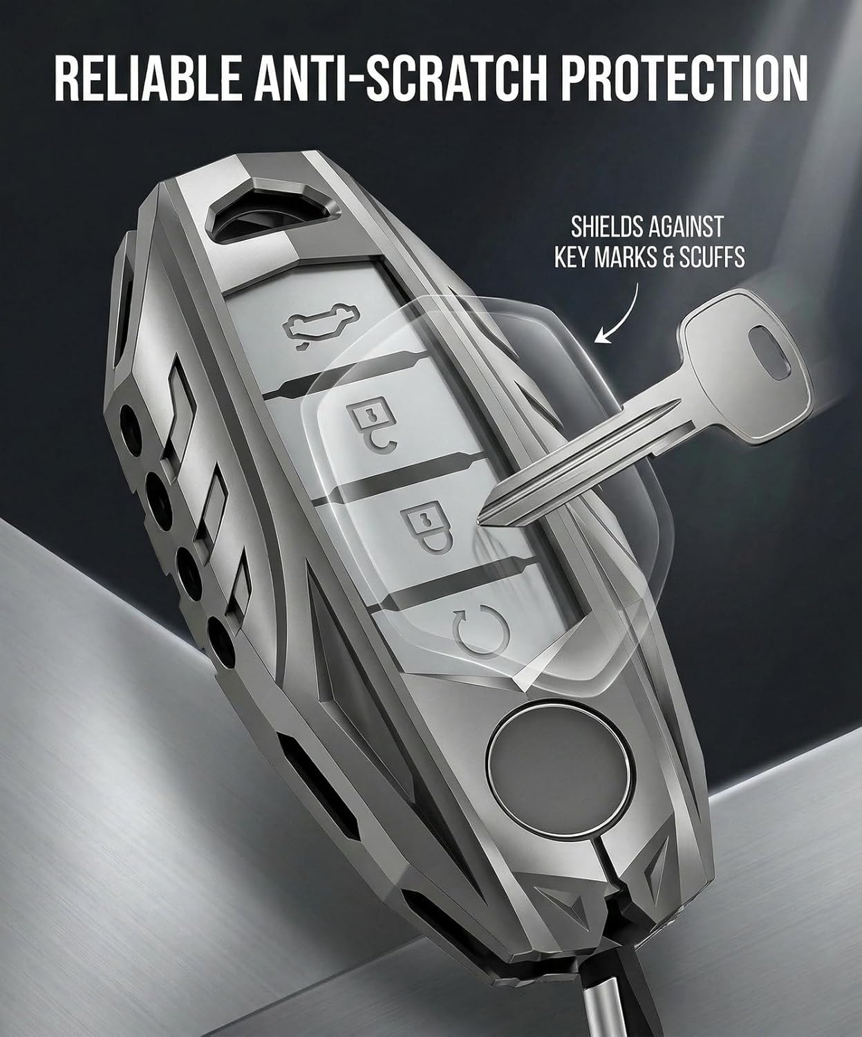 for Nissan Key Fob Cover for Frontier Titan Rogue Altima Key Case(JNS-Gray)