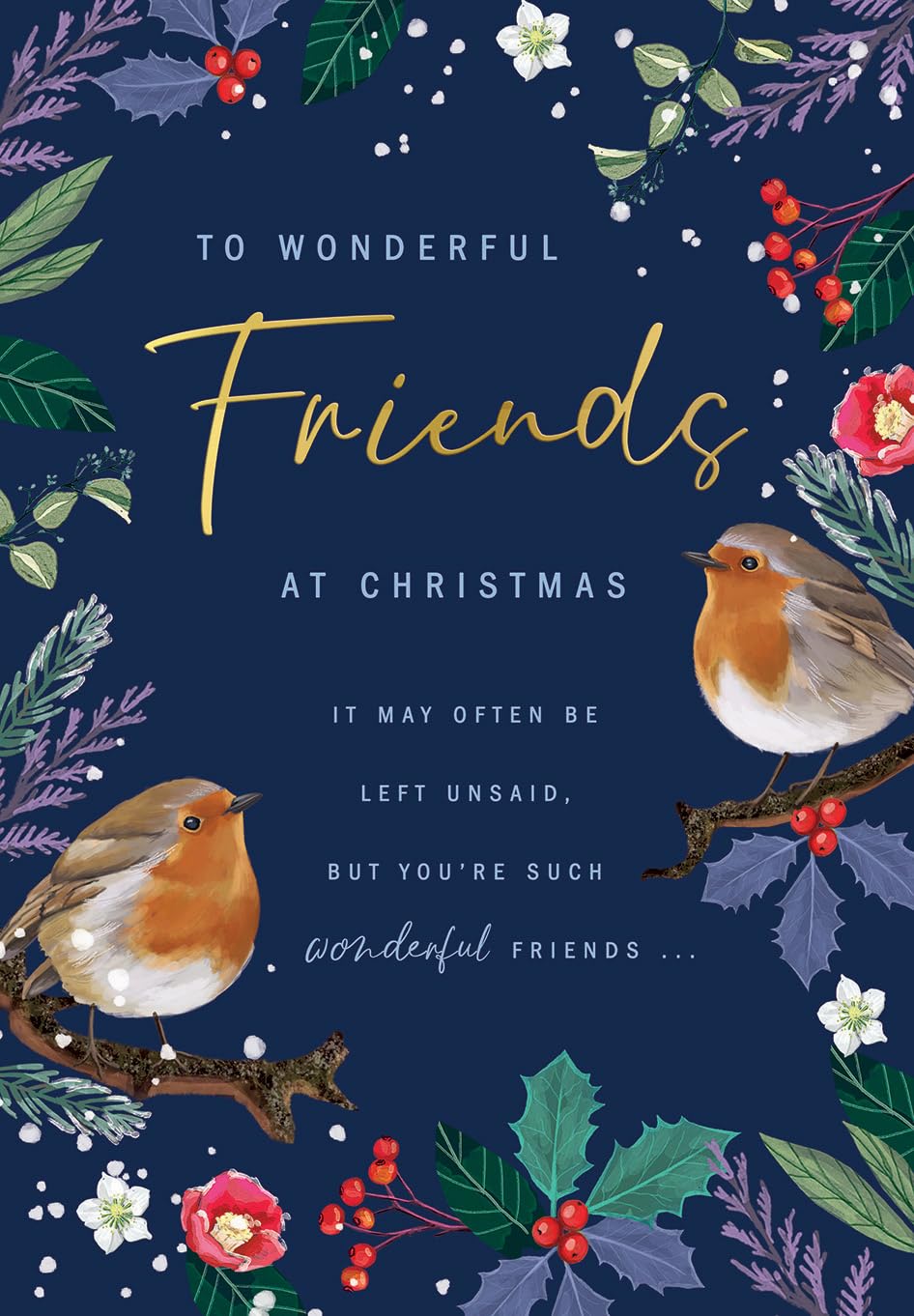 Avant Garde Studios Christmas Card To Wonderful Friends Robin - 9 x 6 inches