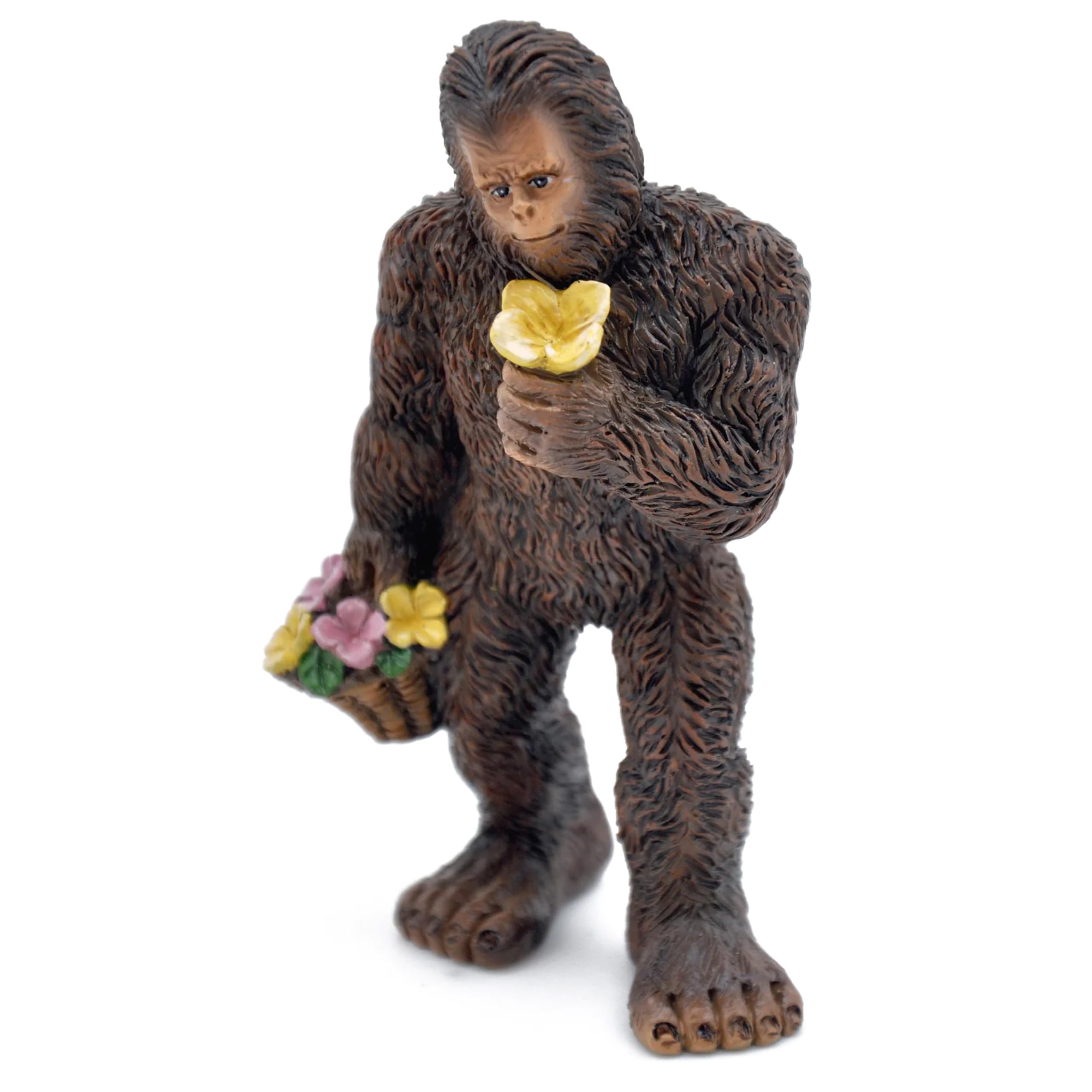 Marshall Home and Garden & Sensitive Big Foot with Flowers 4 inch Resin Minature Outdoor Patio Lawn Figurine Statue for - Woodland Knoll Collection