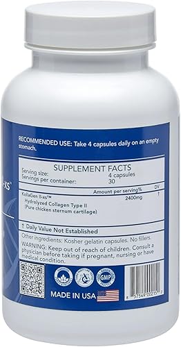 Miniatura 6 de Longevity by Nature KollaGen II-xs - Colágeno con glucosamina y condroitina, 120 cápsulas de suplemento dietético