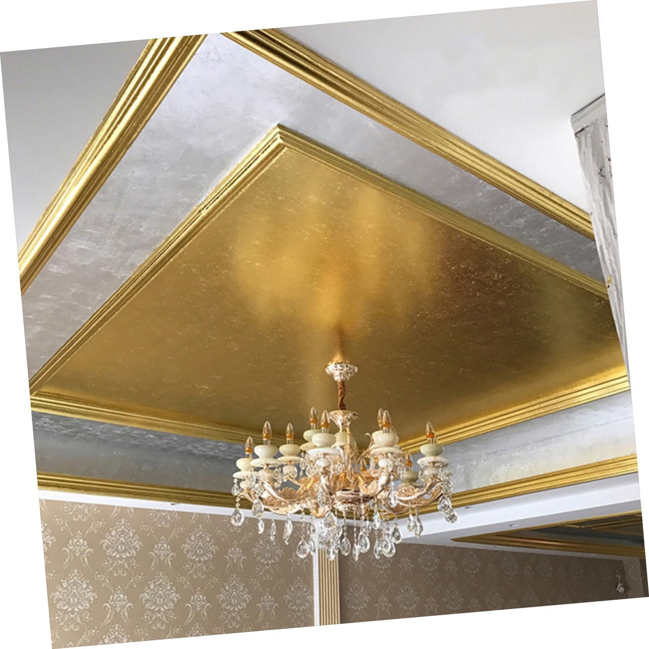 Angoily 900 Blatt Teiliges Imitations Blattgold in Gold Roségold und Silber Vielseitige Bastelfolie für DIY Kunst Nagel und Möbeldekoration Langlebige Glänzende Goldfolie für Handwerk und