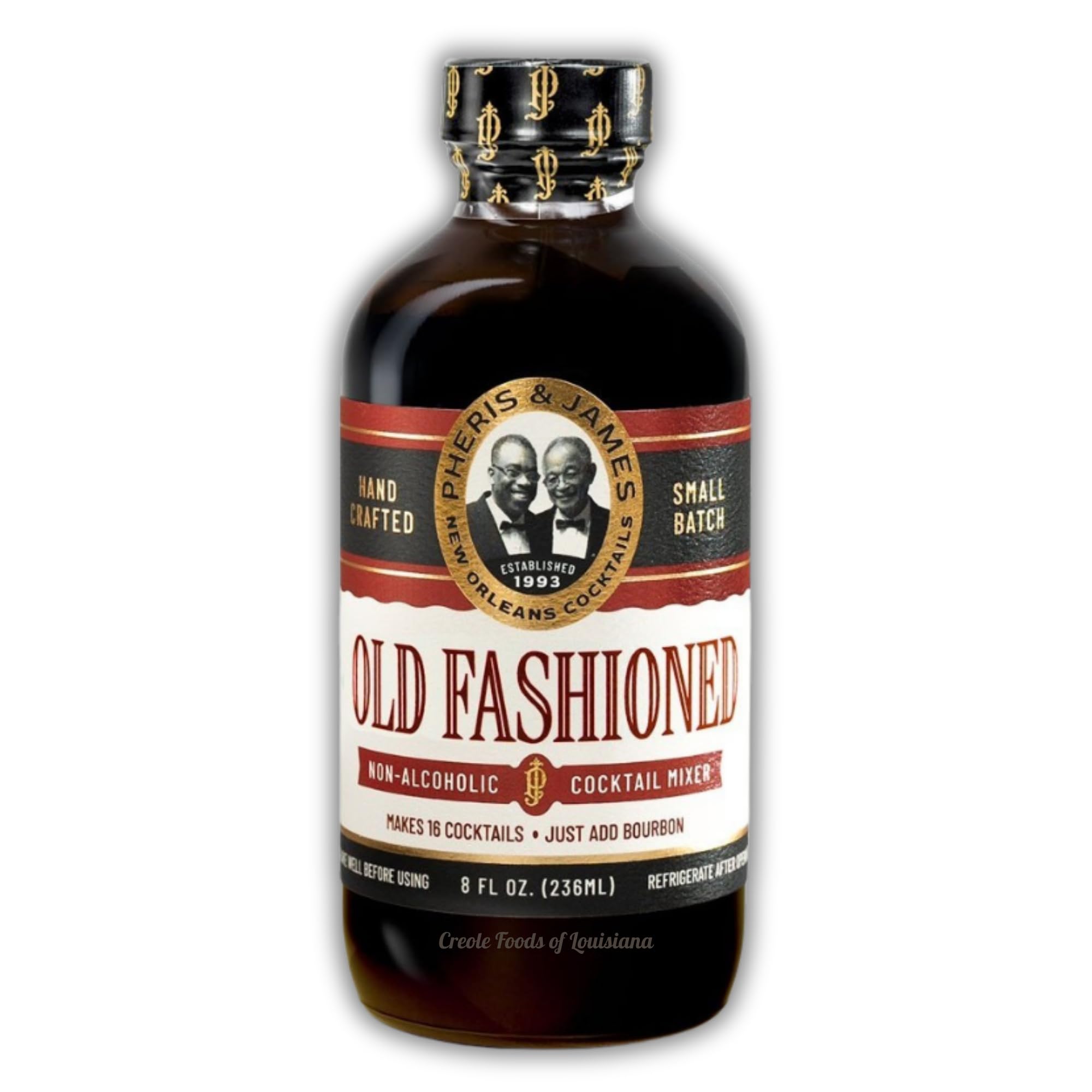 Pheris & James Classic New Orleans Old Fashioned Cocktail Mixer - 8.5 oz Bottle, Handcrafted Small Batch for Bourbon Rye Whiskey Brandy Rum, Makes 16 Cocktails, Authentic Louisiana Bartender Recipe for Smooth Balanced Drinks, Perfect for Home Mixology Parties