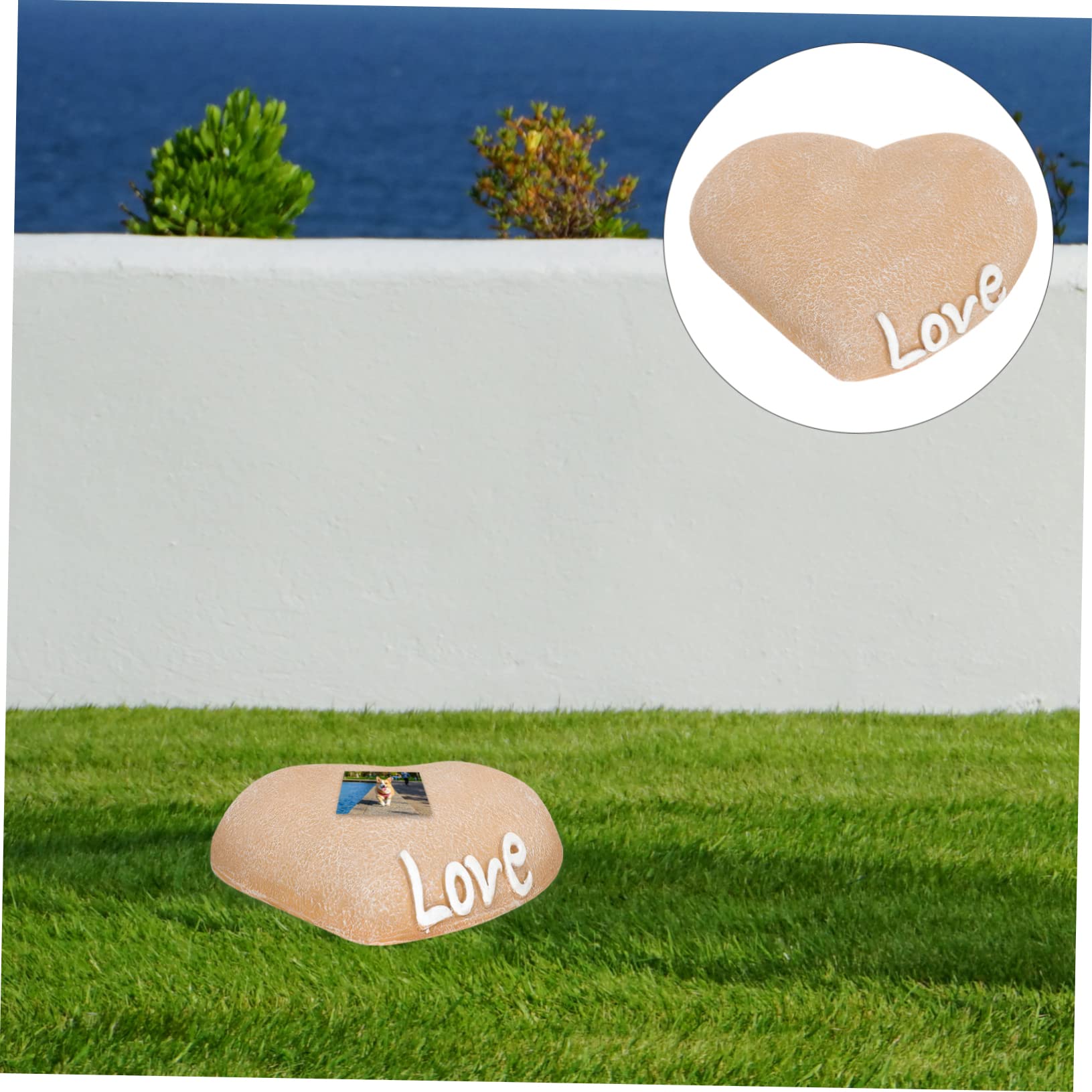BESPORTBLE Lapide Commemorativa per Cane a Forma di Cuore in Resina