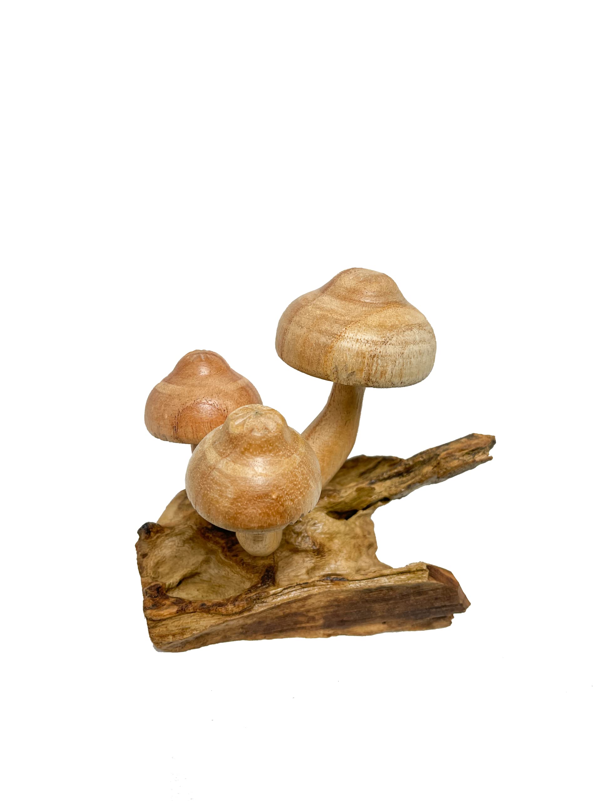 My Family House Wooden Carved Mushroom Ornament Three Mushrooms Wood Carving Fair Trade Toadstools Fungi Parasite Wood
