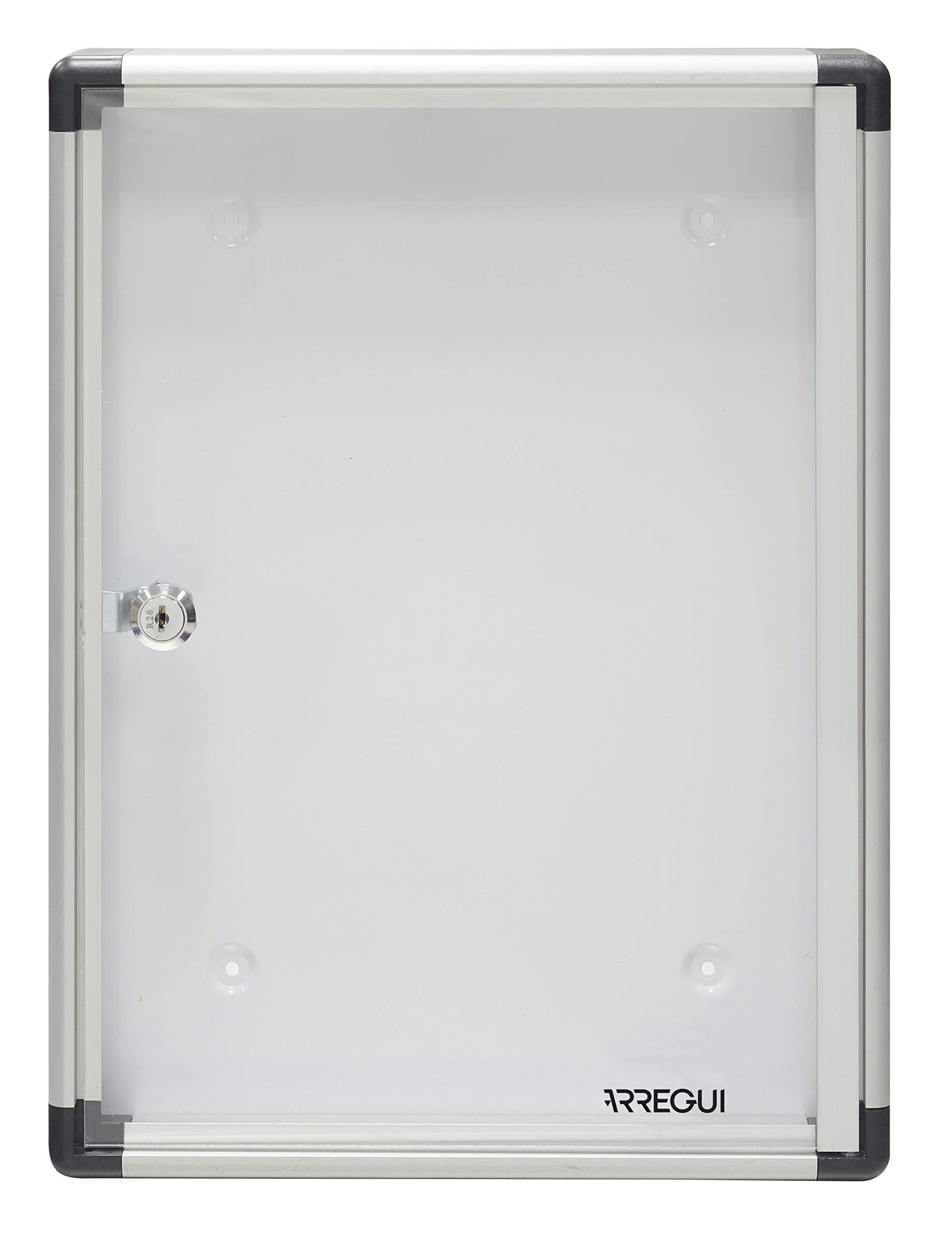 Arregui PAN52 Bacheca porta avvisi/pubblicitá in alluminio e metacrilato con capacità per 1 foglio DIN A4, argento