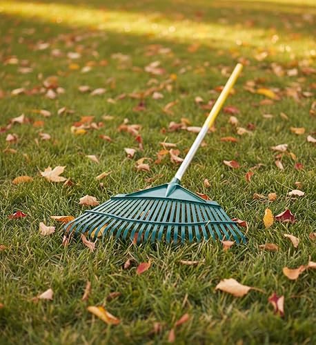 Miniatura 3 de Flexrake Rastrillo de césped 1A, cabeza de acero de 19 pulgadas con mango de aluminio de 48 pulgadas