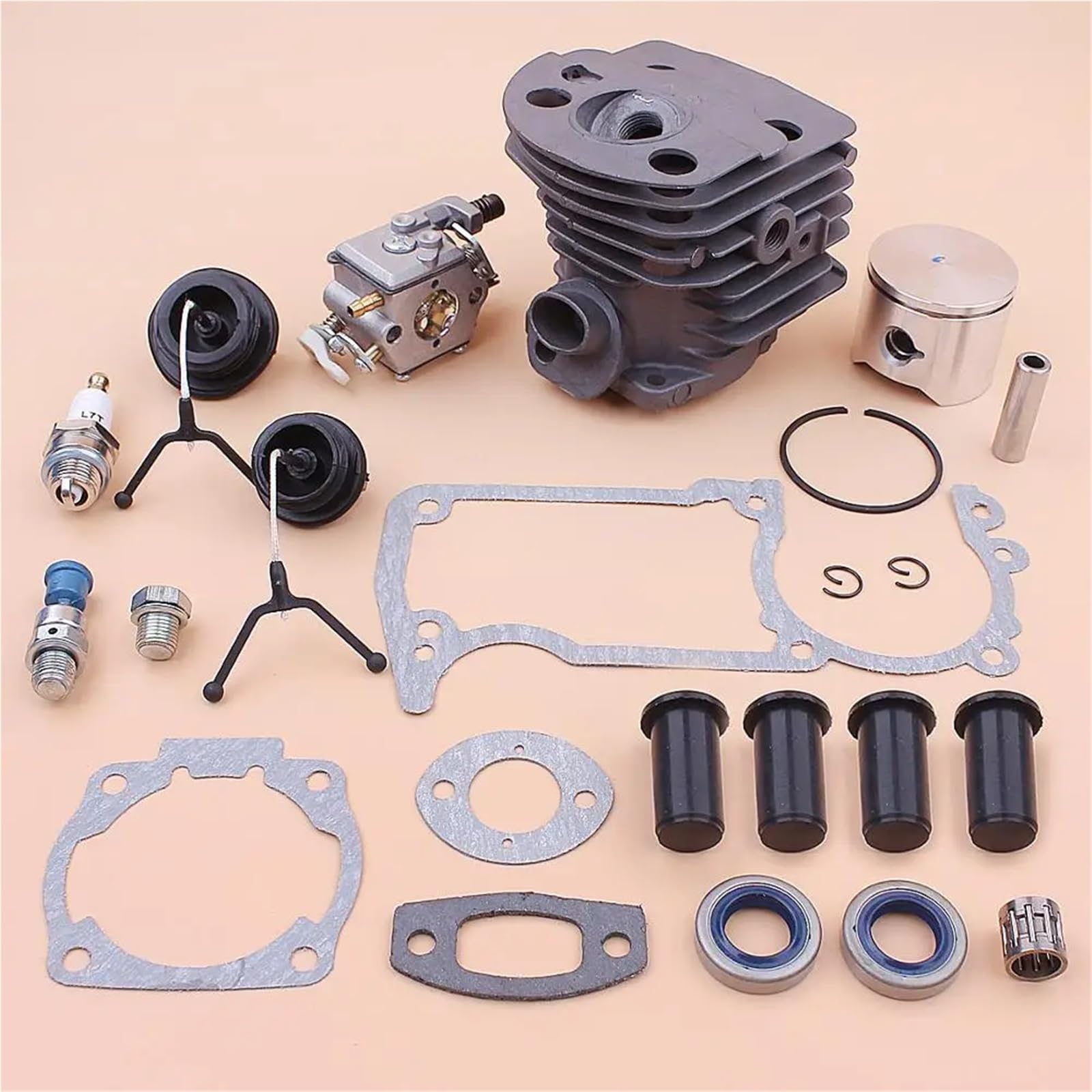 Kit de tapa aceite combustible, carburador pistón cilindro motosierra 45MM, amortiguador AV, for H/U/S/Q/V/A/R/N/A 51 55