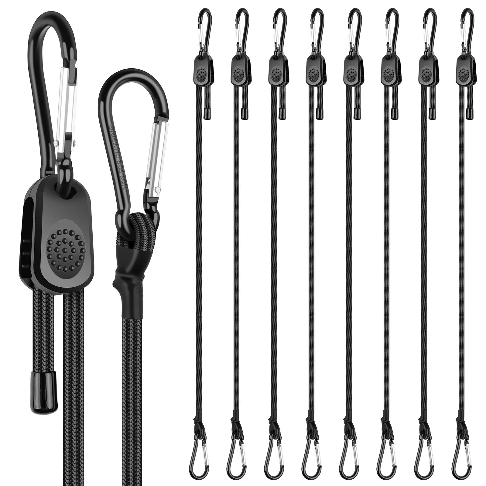 Spanngummi Mit Karabiner Haken 30 cm, 8 Stück Verstellbar Expander Mit Haken, Gummispanner GepäCkspanner zur Befestigung von Sonnensegel, Tarpaulins, Abdeckplane Fahrrad, Auto, Ladung
