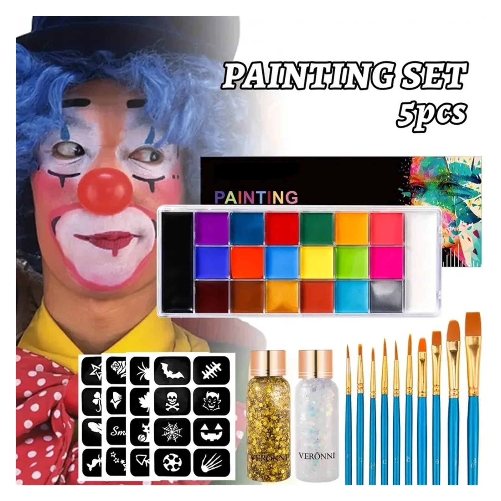 paleta de pintura corporal Paleta de pintura facial y corporal(A)