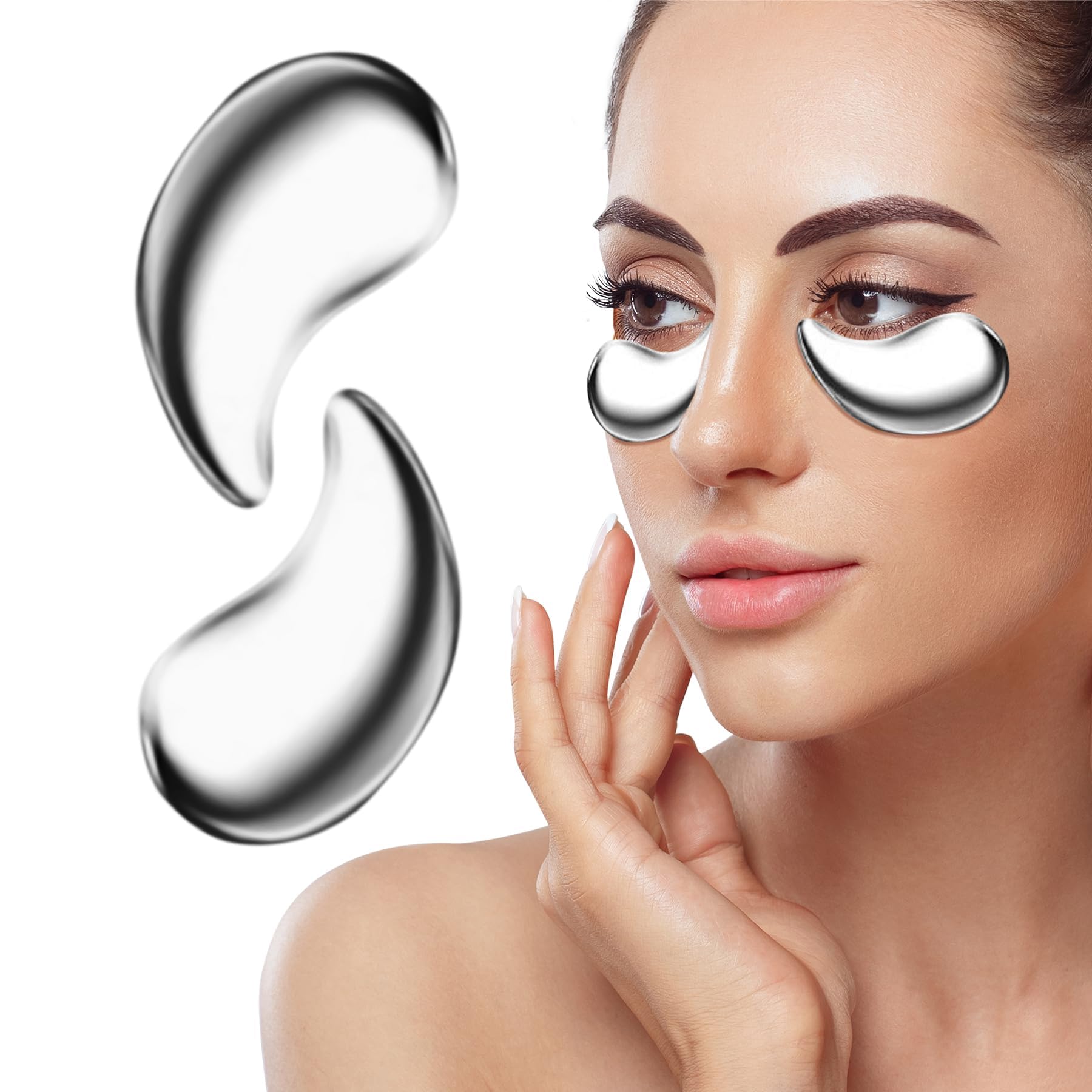 Mini Cooling Eye Pad, Reusable Stainless Steel Eye Mask, Cold or Hot Compresses Eye Tool for Relief Dark Circles, Puffy Eyes, Wrinkles