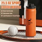 CHEERFUL GOAT Ceramic Water Bottle for Coffee,Protein Powder,Milkshake 25OZ | Ceramic Lined Stainless Steel Coffee Thermos, Leak-Proof Lid, Dishwasher Safe for Gym, Hiking, Camping,Sports Travel Bottle