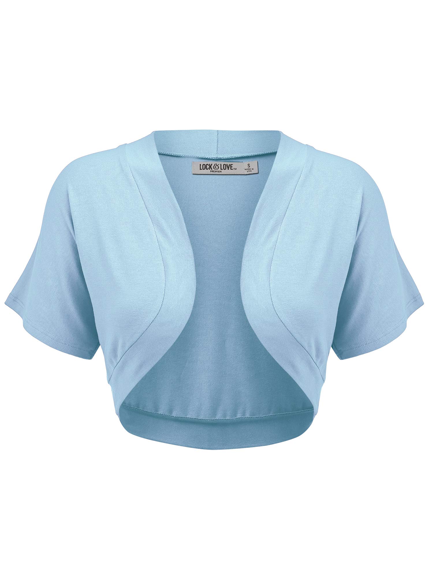 Lock and Love Women's Versatile Open Front Lightweight Short Sleeve Bolero Shrug