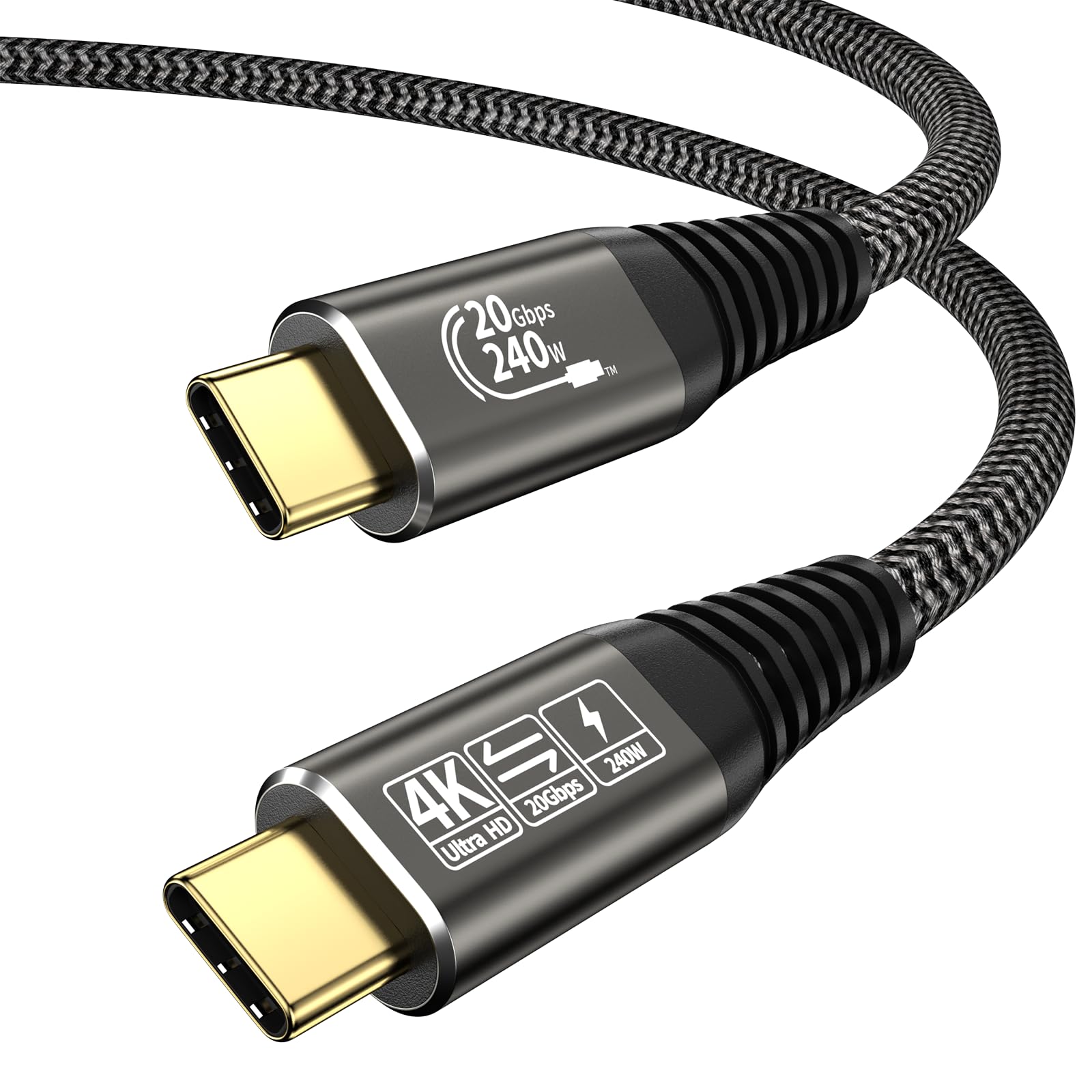 EUDOBEL Cavo USB C USB C 3.2 Gen2×2 Cavo USB Type C 1M Cavo Dati USB Type C 20 Gbps Cavo USB C Ricarica Rapida 240W Cavo USB C Video 4k@60Hz compatibile con Laptop,Telefono Cellulare,Monitor,Switch