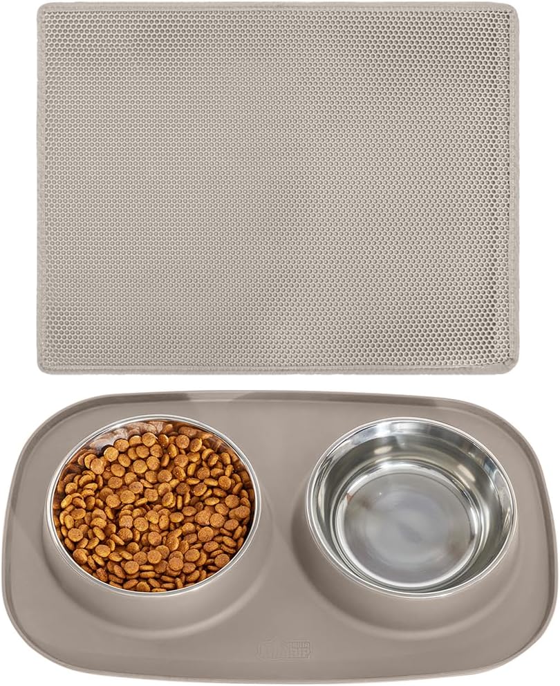 Gorilla Grip Cat Mat and Pet Feeding Bowl