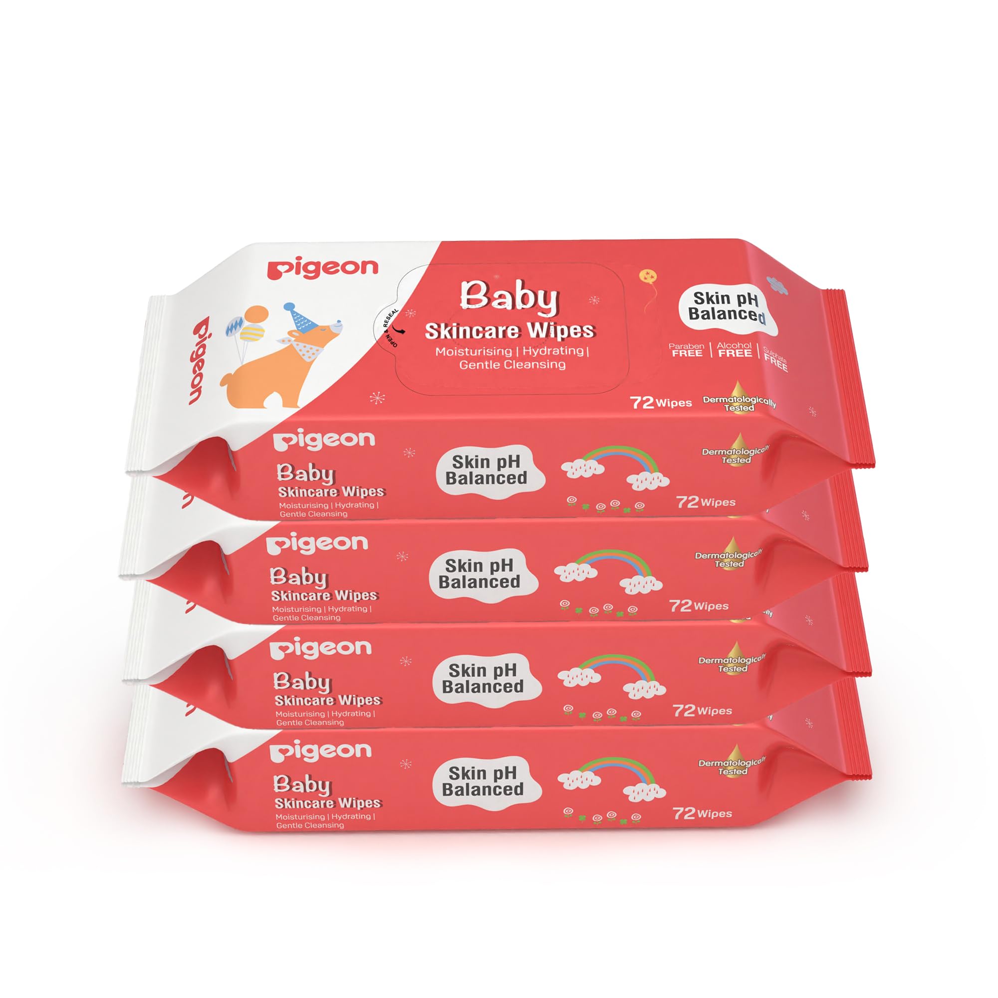 Pigeon Baby Skincare Wipes,PH Balance,Paraben Free,Alcohol Free,Sulphate Free,Non-Irritant,Enriched with Glycerin,72 Sheets,Pack of 4-picture-31