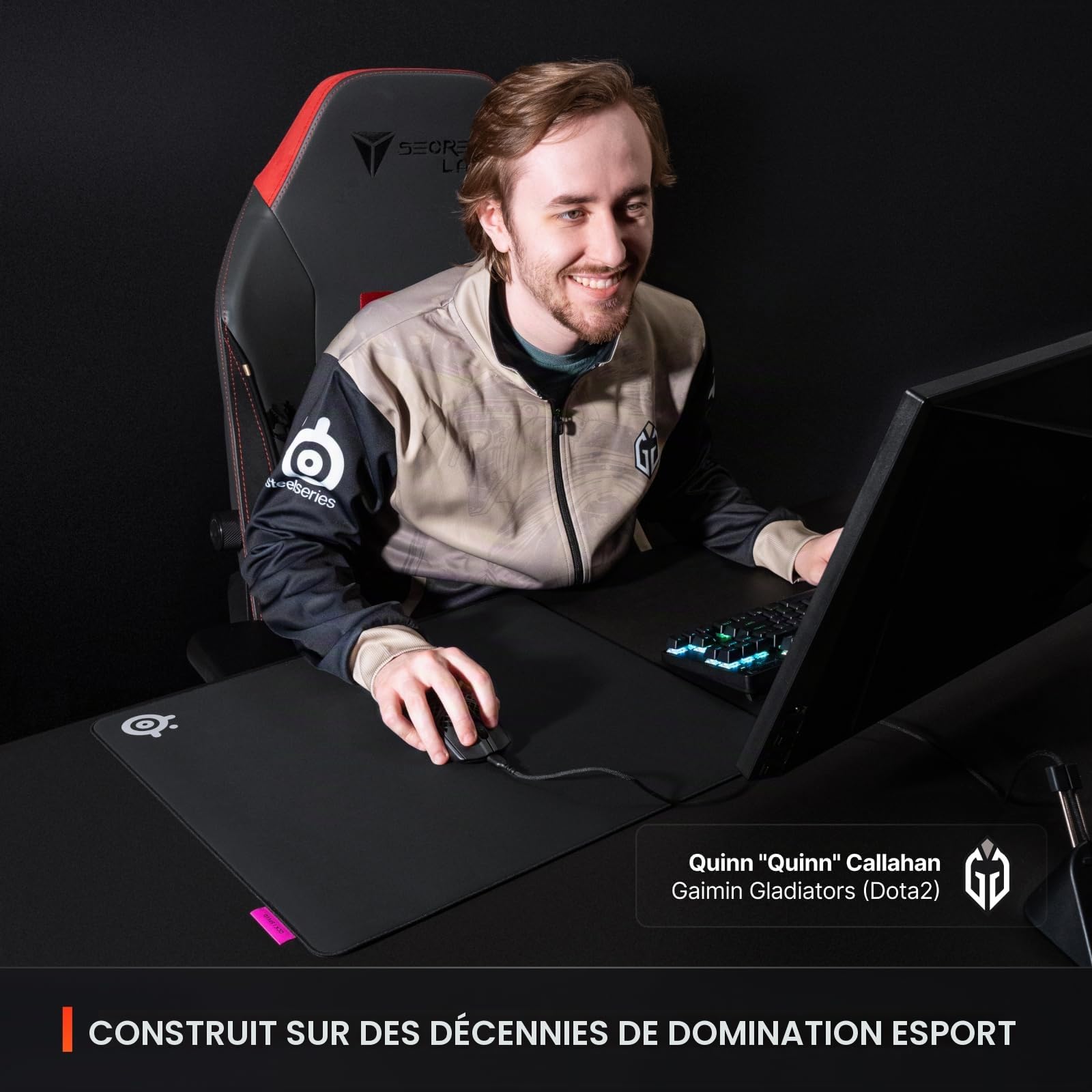 SteelSeries QcK L Performance Speed Tapis de Souris de Jeu – Densité supplémentaire pour Une Glisse Fluide – Coutures discrètes – Base en Caoutchouc néoprène antidérapant – 42 x 49 cm – FPS, MOBAs