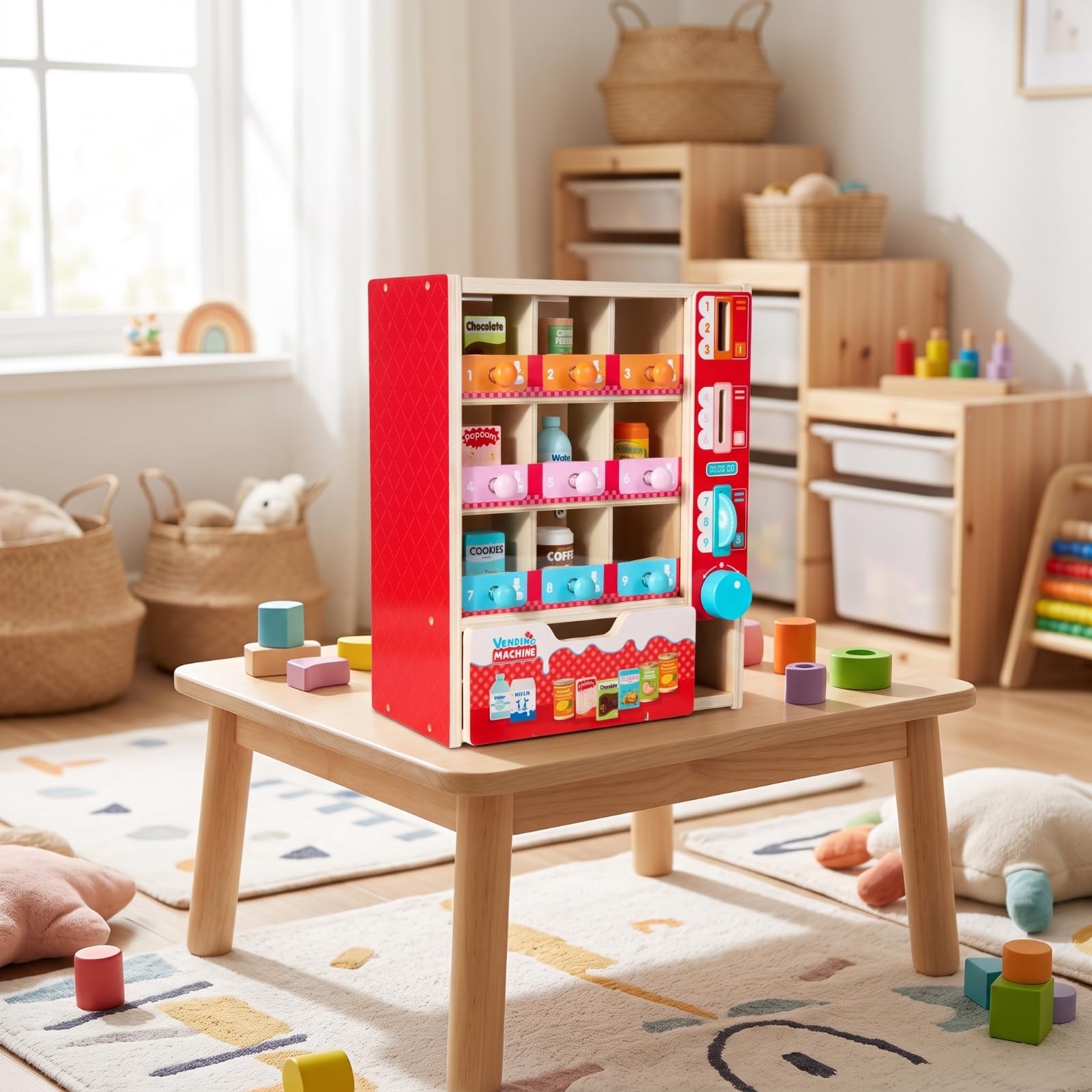 Gralara Distributore Automatico Giocattolo Realistico Distributore Automatico Giocattolo Interattivo Gioco D'imitazione per Bambini, Scuola Dell'infanzia
