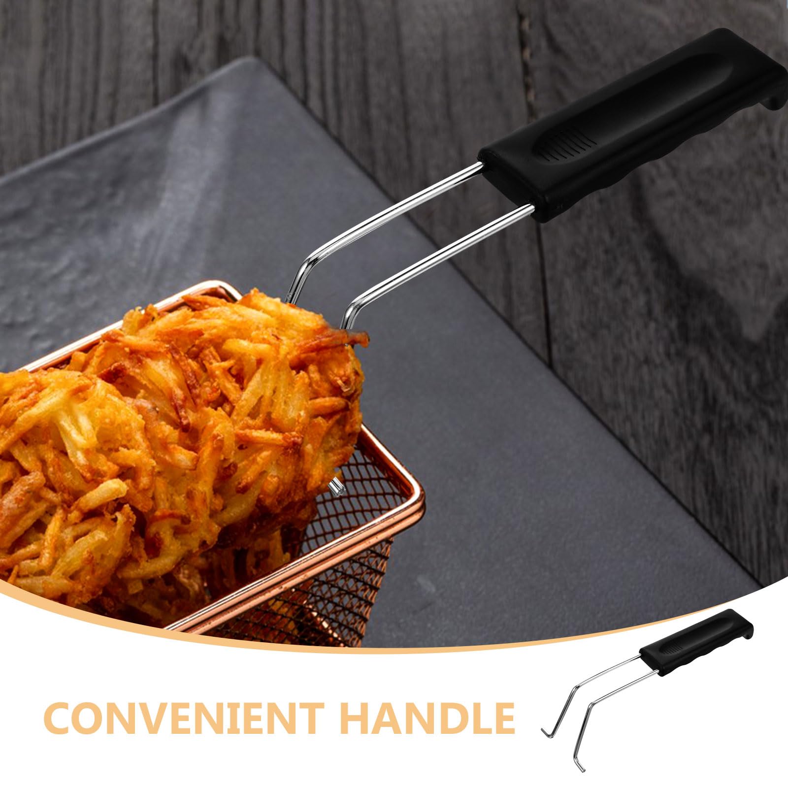Sosoport Manico Ricambio Cestello Friggitrice Antiscivolo Resistente al Calore Set 3 Pezzi 25 Cm Accessorio Cucina per Uso Domestico Sicurezza e Facilità D’uso