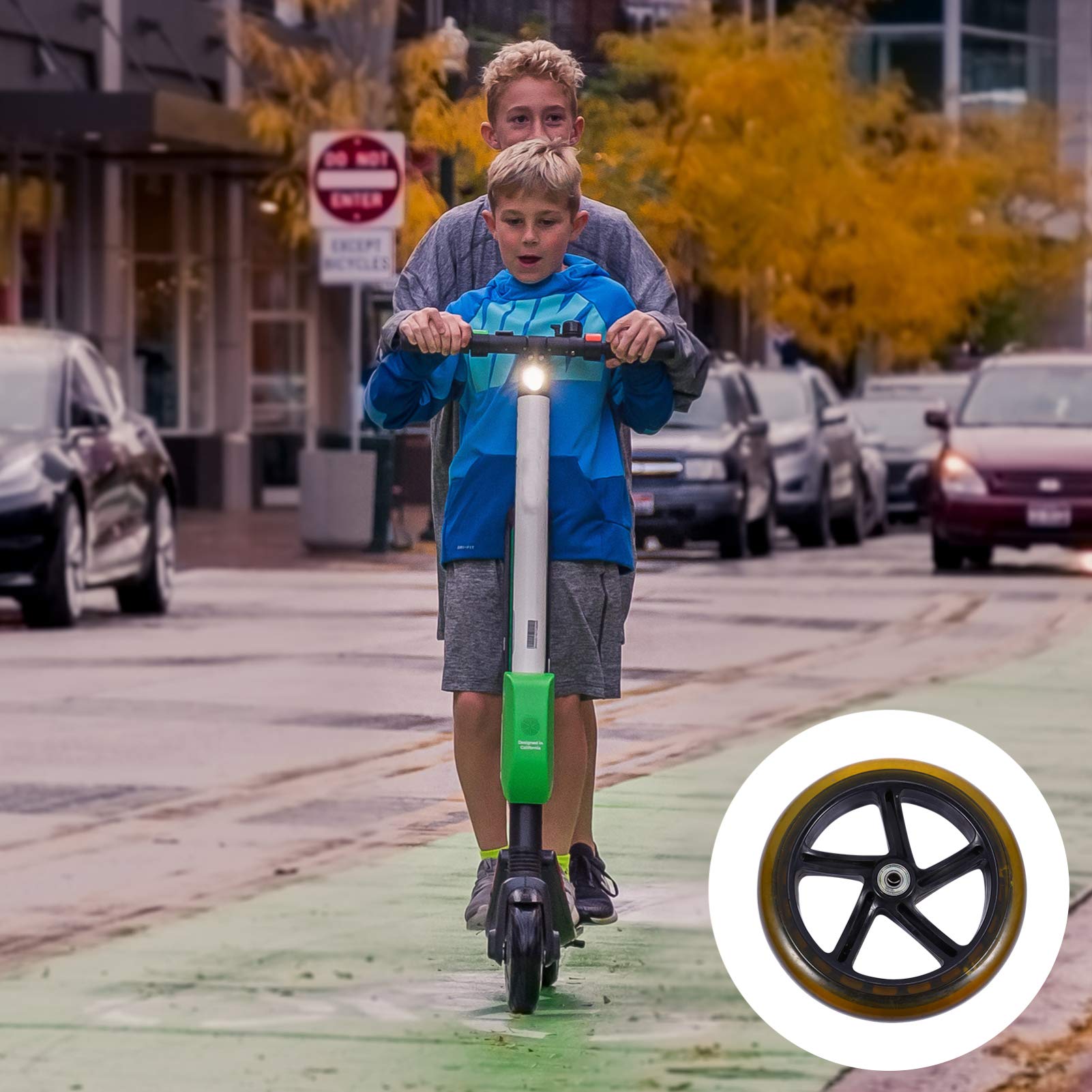 VICASKY E 2 Pièces Roues De Planche à roulettes Noir Scooter Accessoires De Scooter Roue De Électrique s 180mm Rouleau EZ Enfant La Rayon De Miel