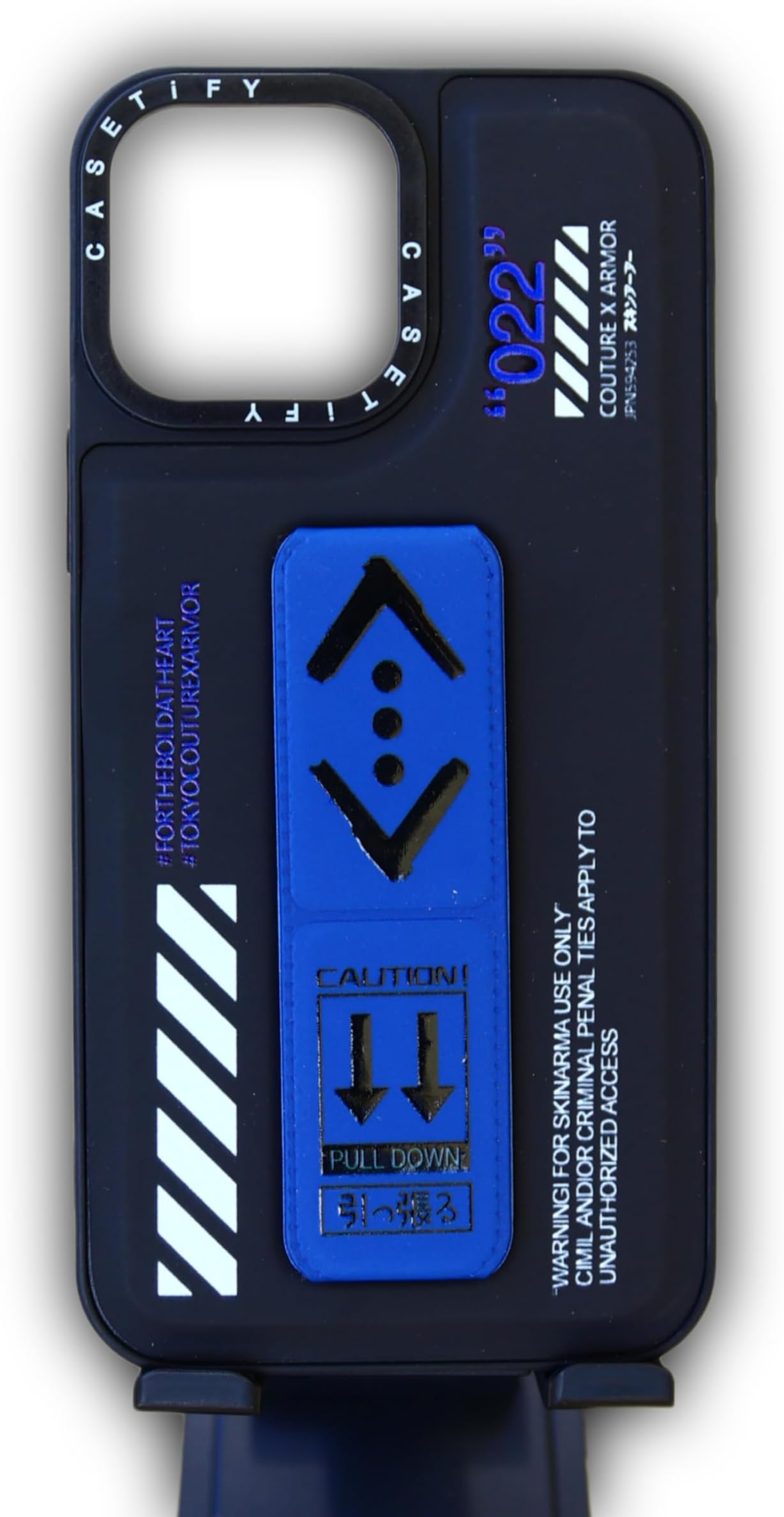 EZE iPhone case mobile phone cover back cover for iPhone 14 & iPhone13 series with attractive design, kick stand and holding strap (iPhone 14 Pro Max, Blue with Strap)