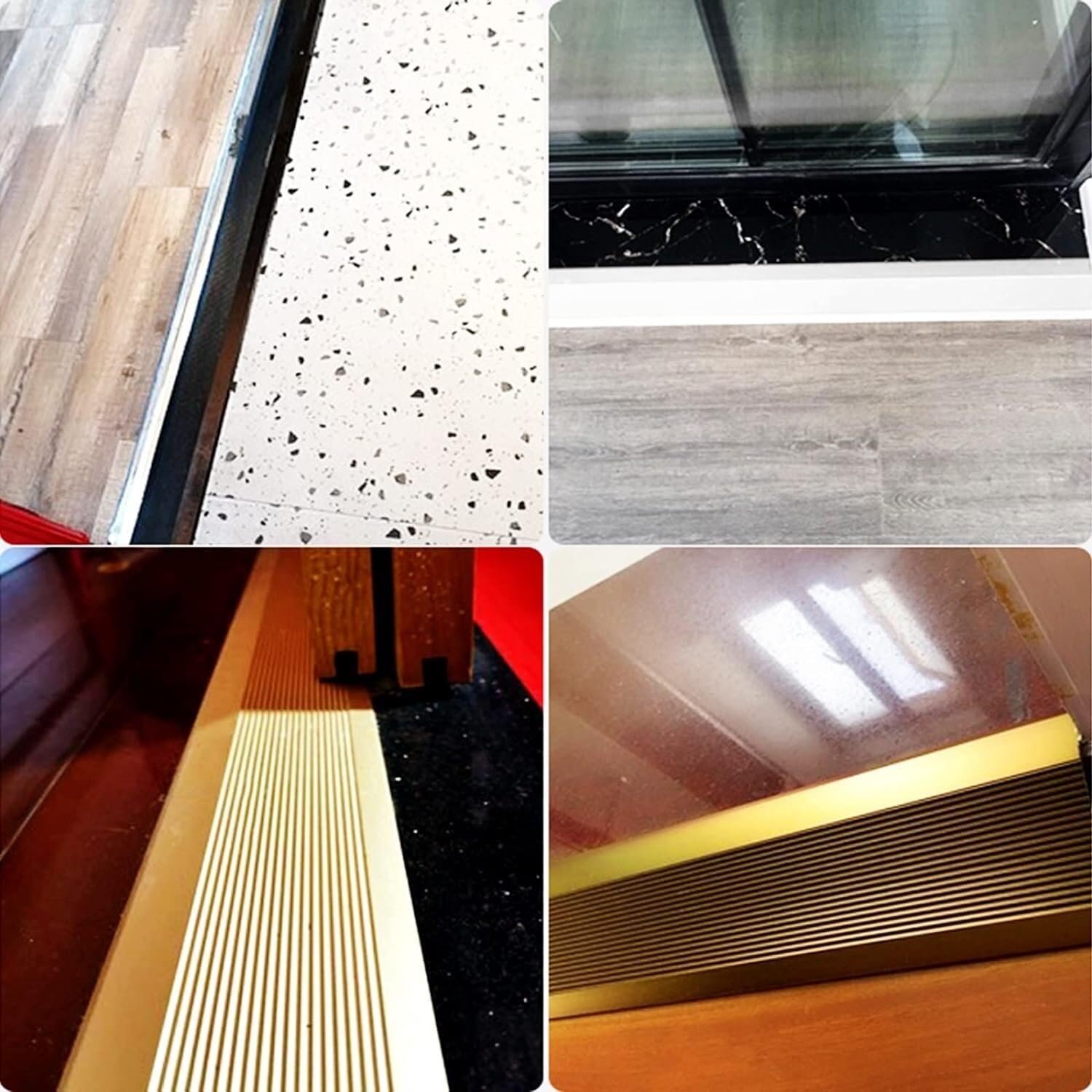 Bande de transition pour bois vers moquette/stratifié en aluminium - Barre réductrice de seuil de 10 cm de large - Facile à installer - 140 cm - Noir