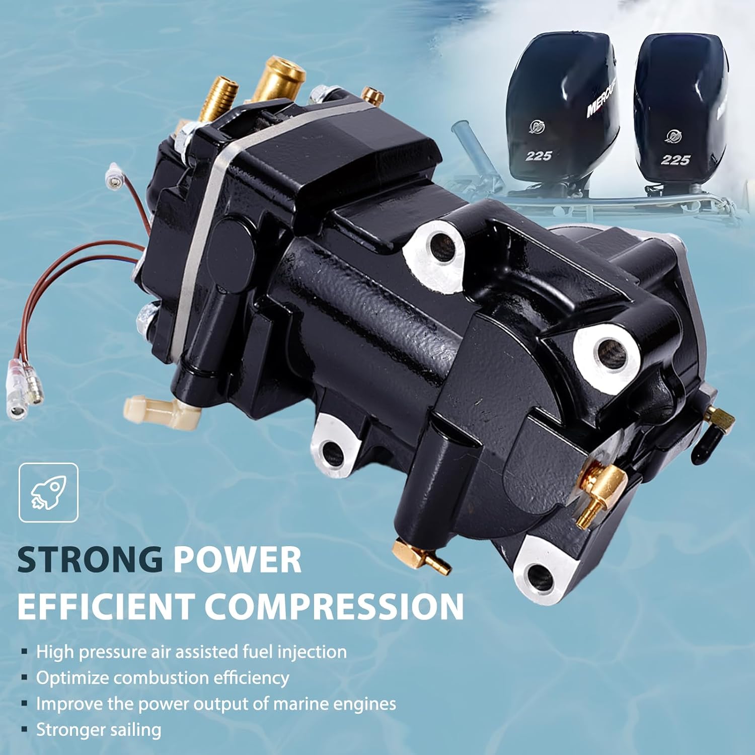 8M0060052 Air Compressor Fits for Mercury New Optimax 3.0L DFI High - Efficiency Marine Engine Compressor Replacement 8M0050657 828123T16