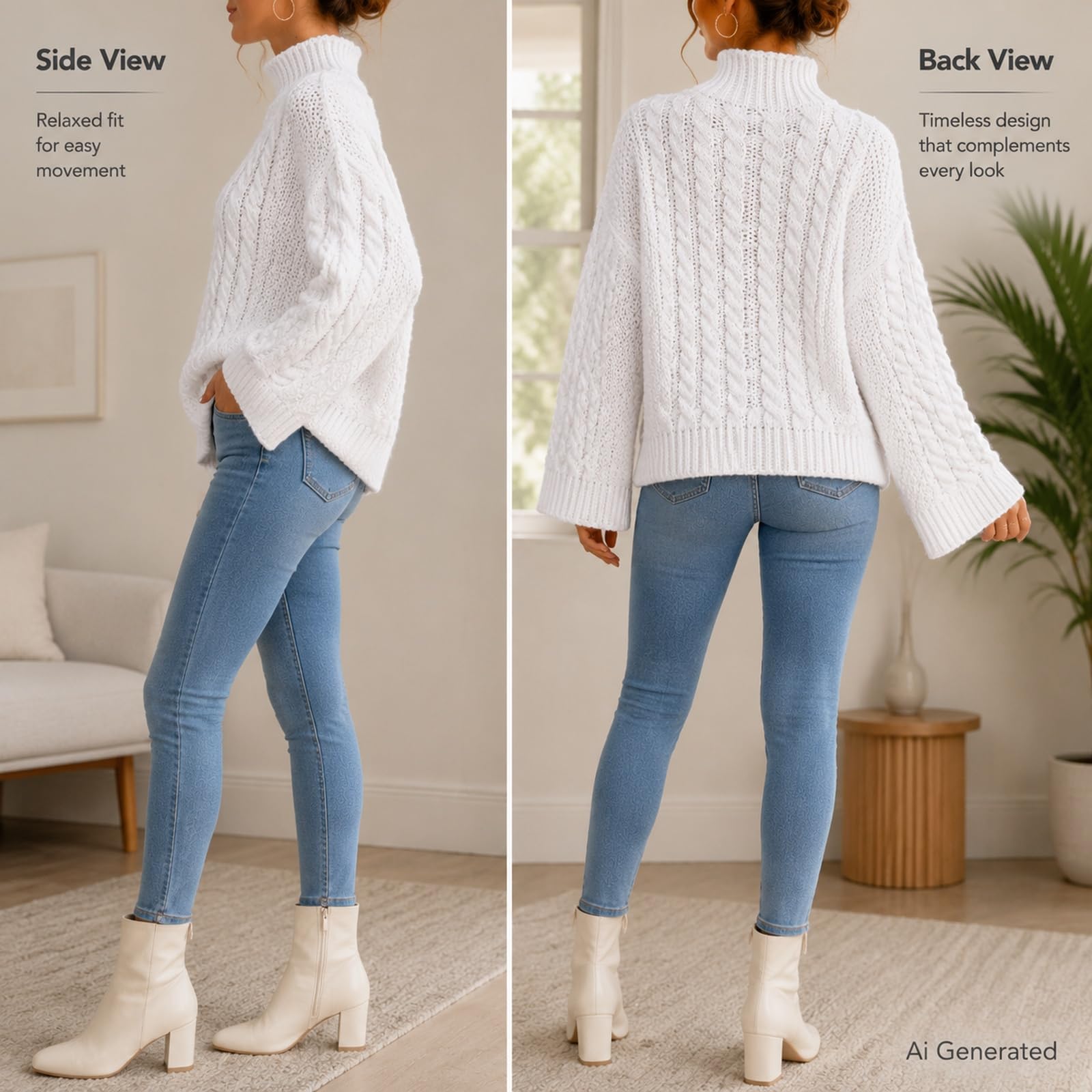 Maglione da donna a trecce maglione grosso oversize allentato casual