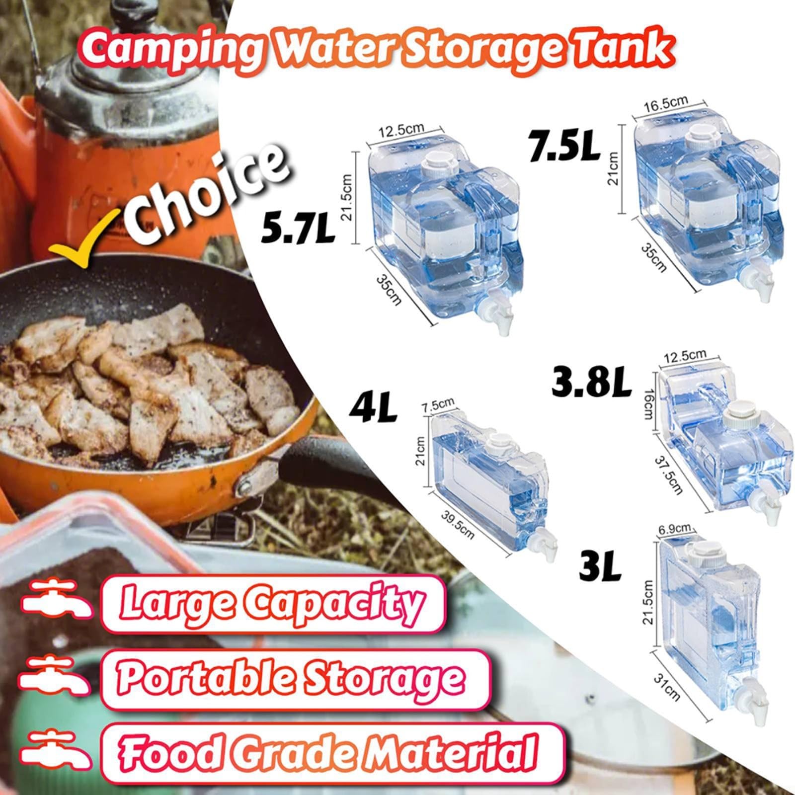 Dispensador de agua de plástico con grifo reutilizable para refrigerador, contenedor de bebidas, diseño de ahorro de espacio, tanque de almacenamiento de cocina, 3 L, 7,5 L de capacidad