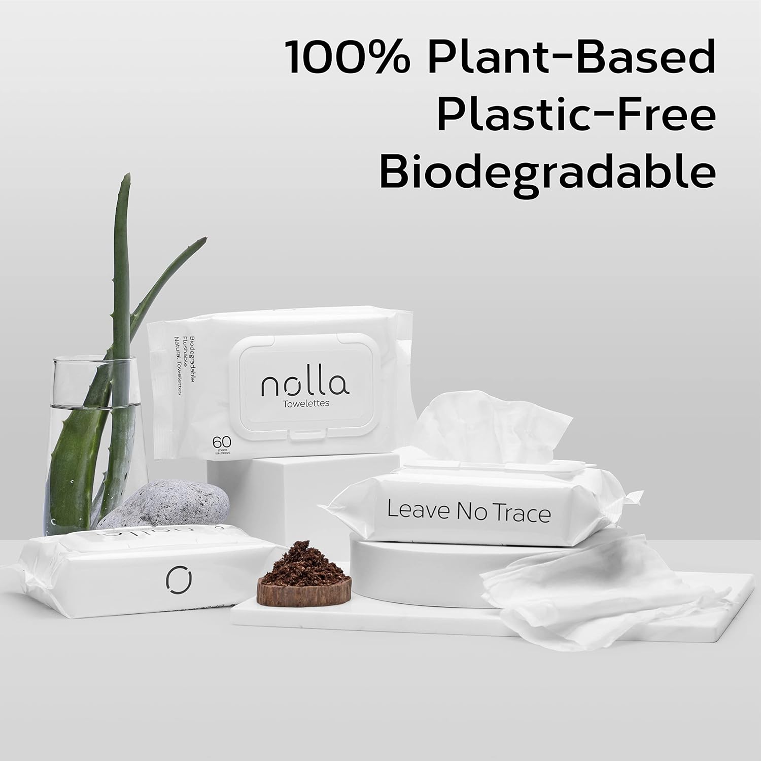 Flushable Wipes Bulk Pa - Plant-Based and Biodegradable -