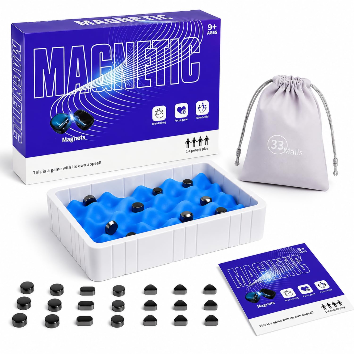 Magnetic Chess Set Battle with Strong Magnetic Effect, Portable Travel Board Game for Kids & Adults, Strategy Brain Game, Family Party Game, Educational Chess Gift, Compact Magnetic Chess Board