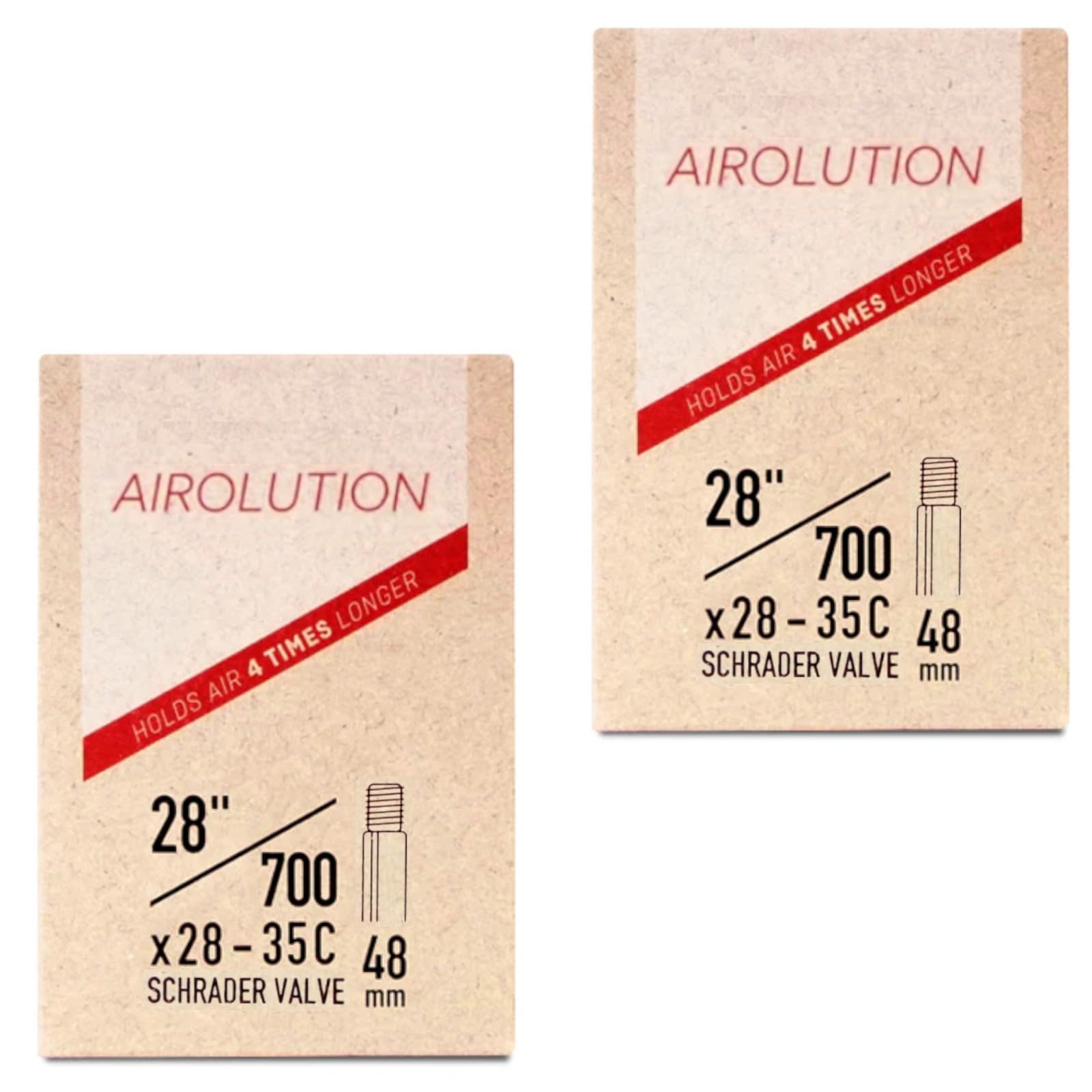 Airolution 700 x 28-35c Bike Inner Tubes with Schrader Valve (Pack of 2)