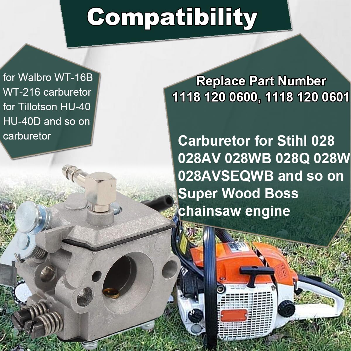 Carburatore WT16A Per Motosega Stihl Super WoodBoss - Ricambio ALL-CARB Sostituto HU 40B