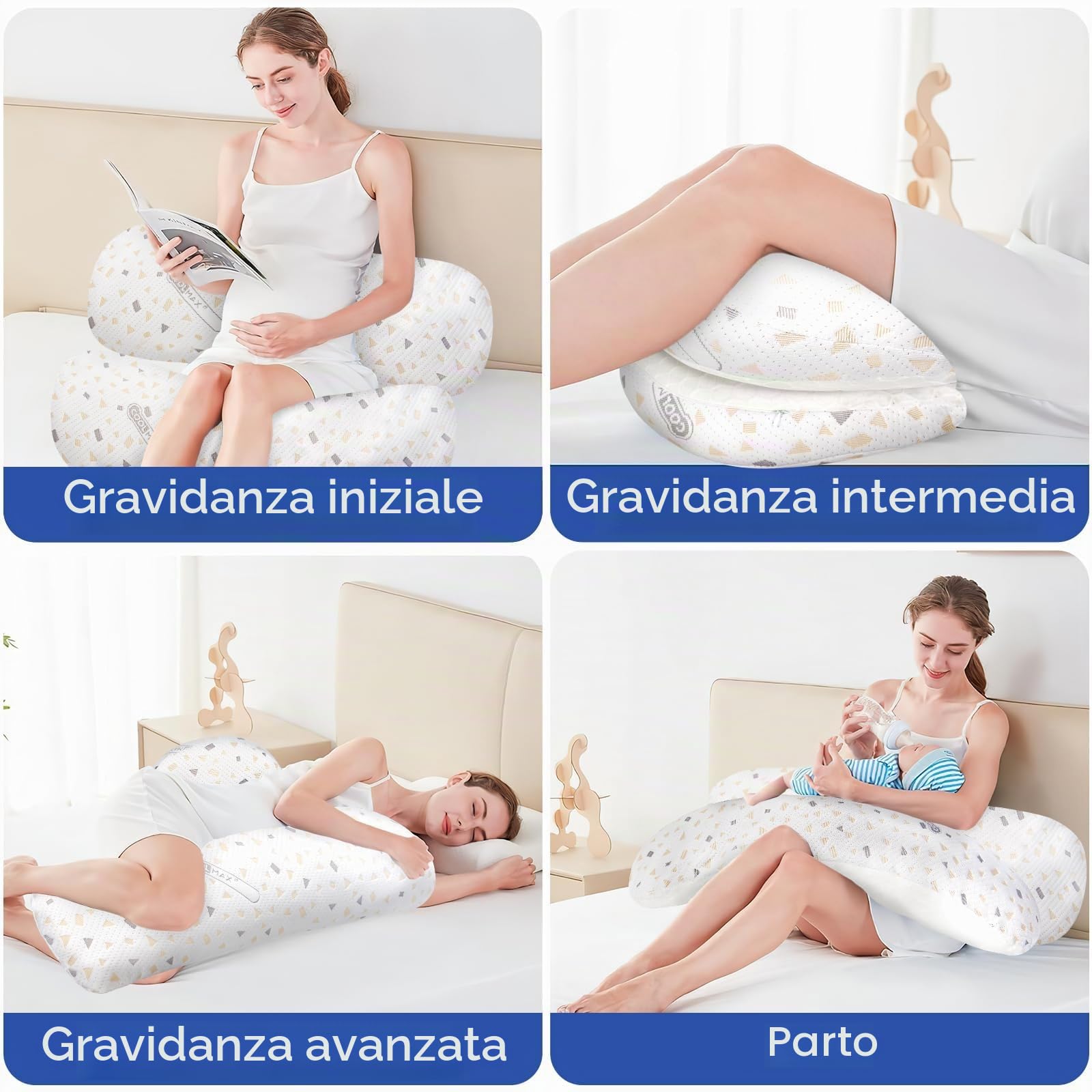 Pregnancy Pillow for Pregnant Women, Soft Pregnancy Pillow, Support for Back, HIPS, Legs, Maternity Pillow with Removable and Adjustable Pillowcase