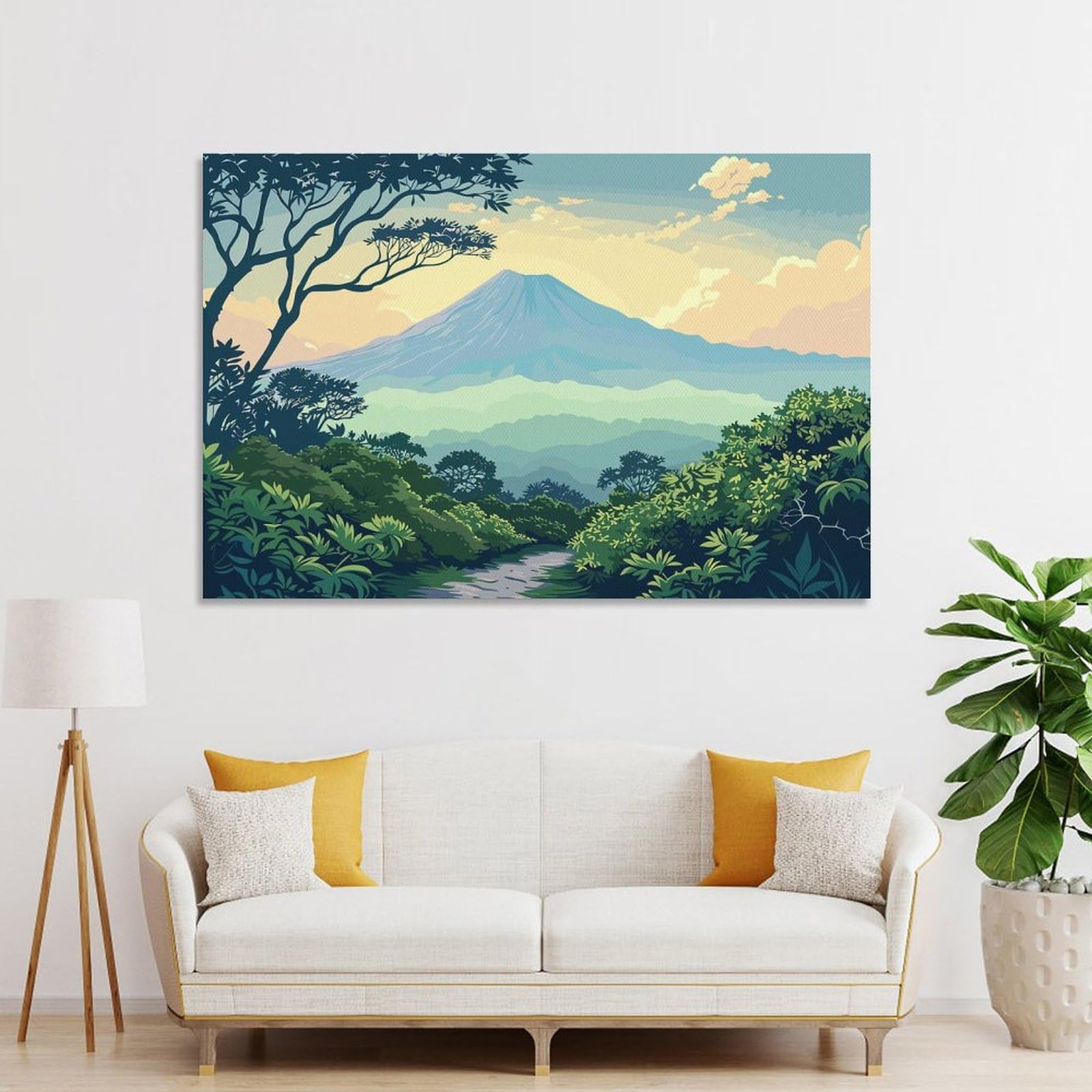 Junmoney Mountain Landscape Hanging Wall Art 20x30inch(50x75cm), for Bedroom Walls, Guest Spaces Or Lounges, An Easy Wall Refresh for Bedrooms