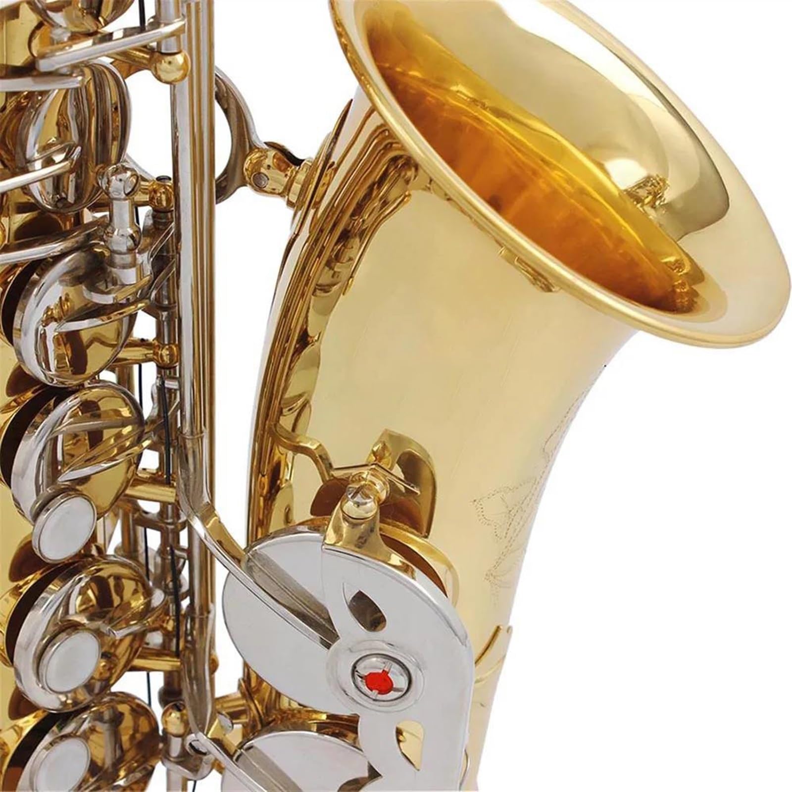 Sassofono per Studenti, Amanti della Musica, Sassofono Contralto in Mi bemolle, Ottone Laccato Oro, Custodia, bocchino e Accessori, Oro, Oro e Argento,Gold Silver