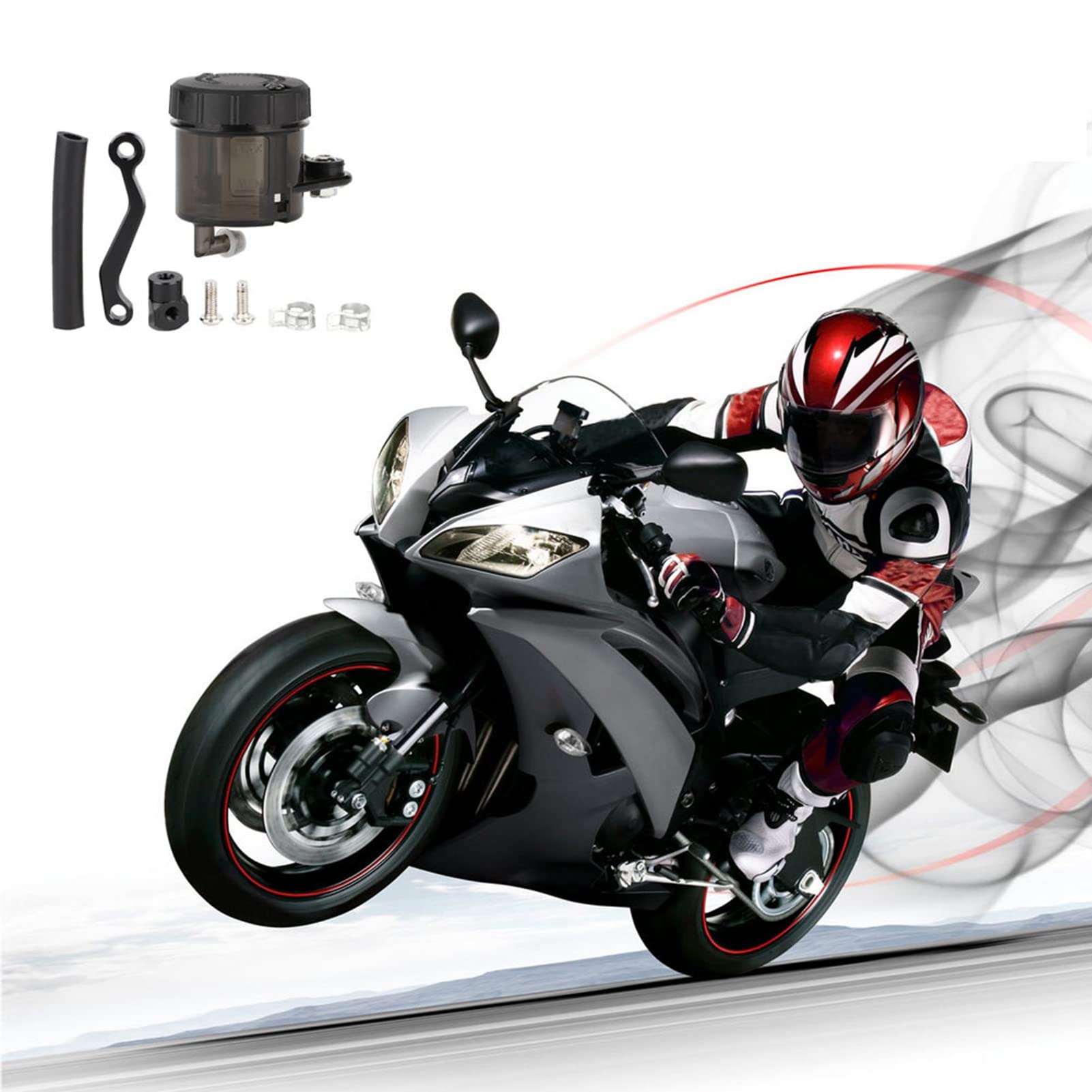 Moto Liquido freno Posteriore Coppa Olio Serbatoio,Serbatoio Freno,Fydun Universale Serbatoio Olio Cilindro Liquido Freno Moto