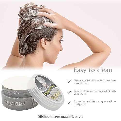 Miniatura 4 de KOWLOON Cera de color para el cabello, cera natural para el cabello, crema de peinado instantáneo, 3.52 onzas, pomadas para el cabello, cera para