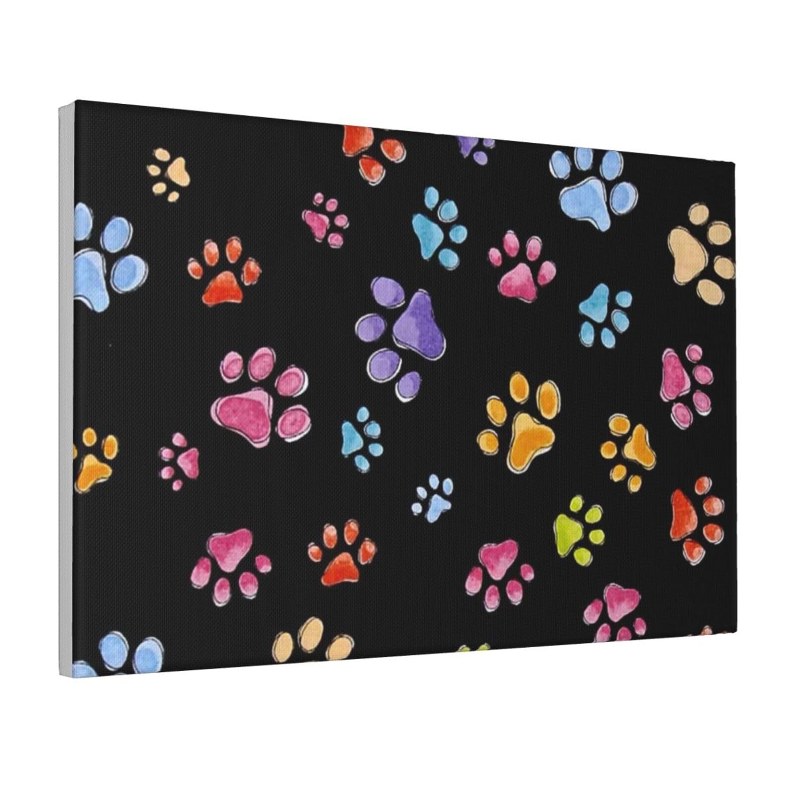 Framed Wall Art for Living Room Art Work, Pawful Paws Print Picture Prints Modern Office Wall Paintings Poster Aesthetic Wall Decorations for Home Decor Ready To Hang 8"x12"