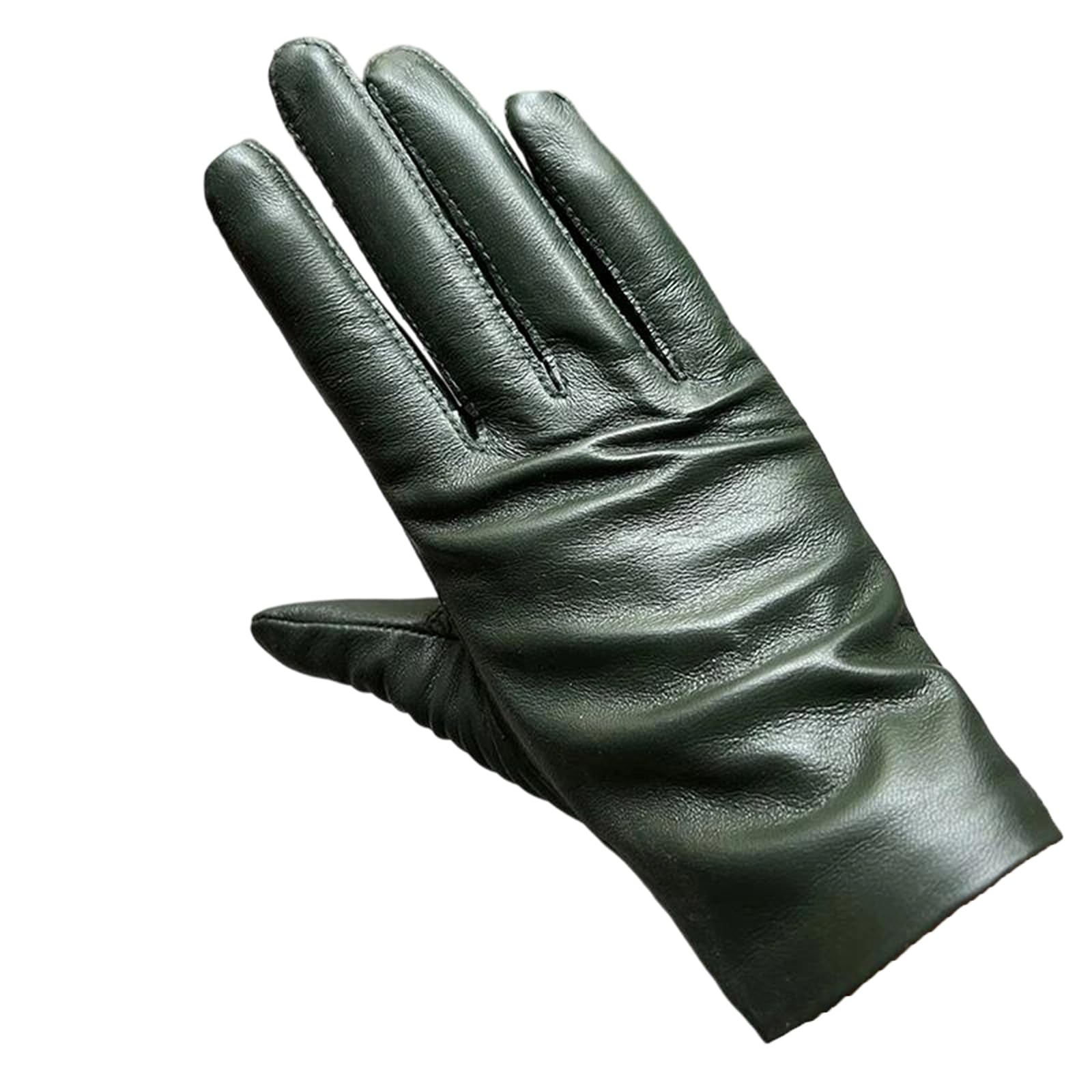 Guantes unisex de piel de oveja auténtica con forro polar para pantalla táctil, cálidos, térmicos, resistentes al viento, guantes de conducción