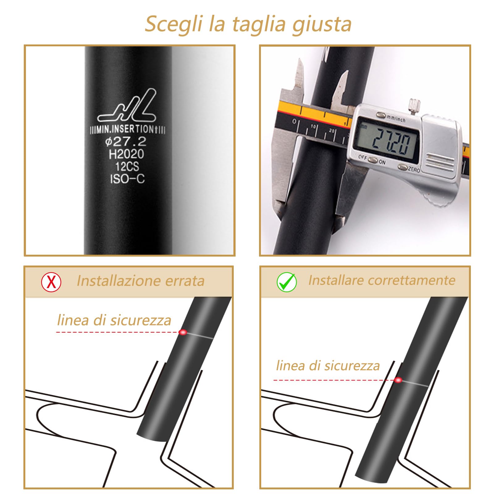Reggisella ammortizzato per bicicletta, reggisella ammortizzatore a molla, diametro 27,2 mm, 30,8 mm, 31,6 mm, adatto per biciclette elettriche, MTB, biciclette da città