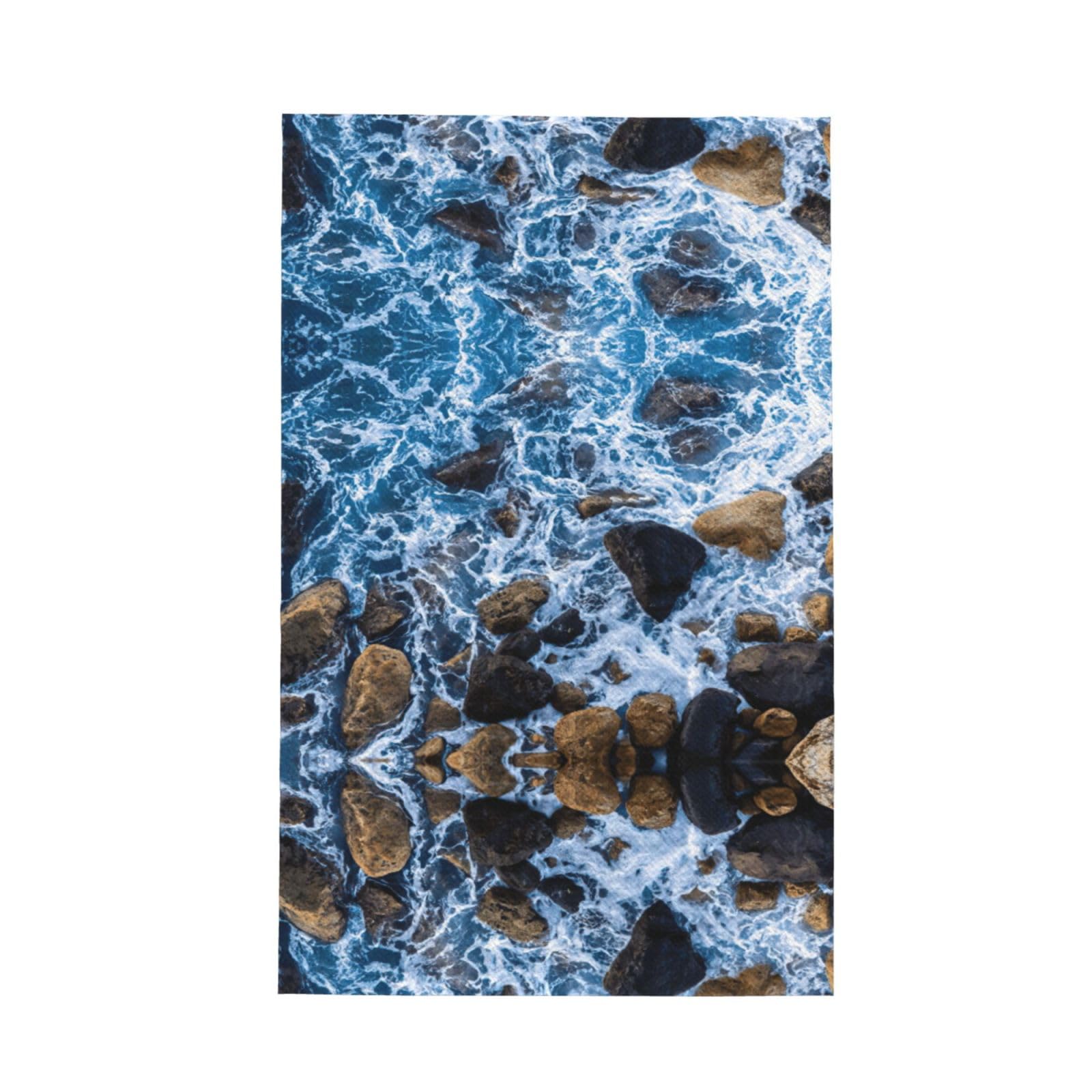 XXahnbm Sea Stones Print Waffle Kitchen Towel,Absorbent Hand Towel